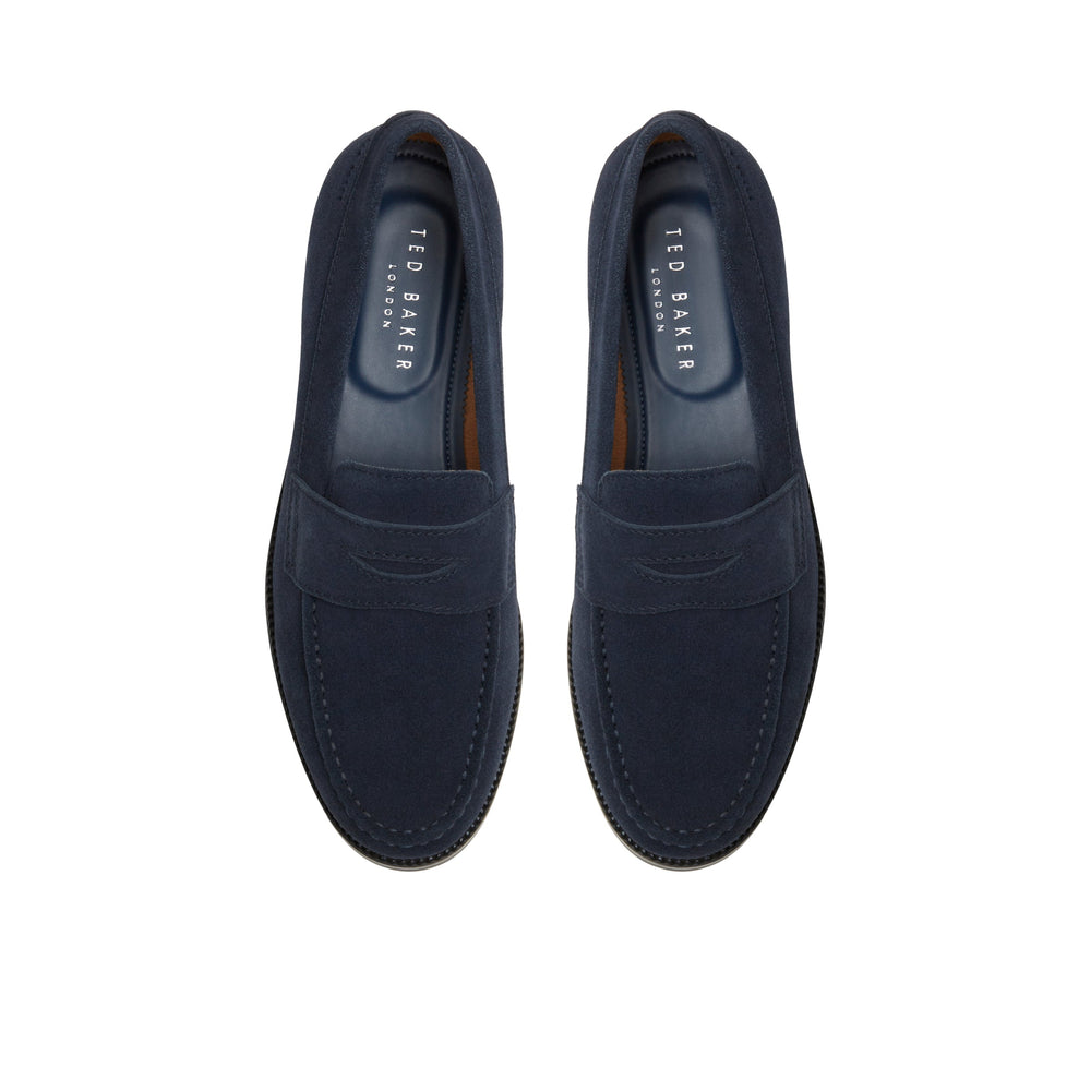 Men PARLIAMENT - Grained Leather Penny Loafers - Ted Baker
