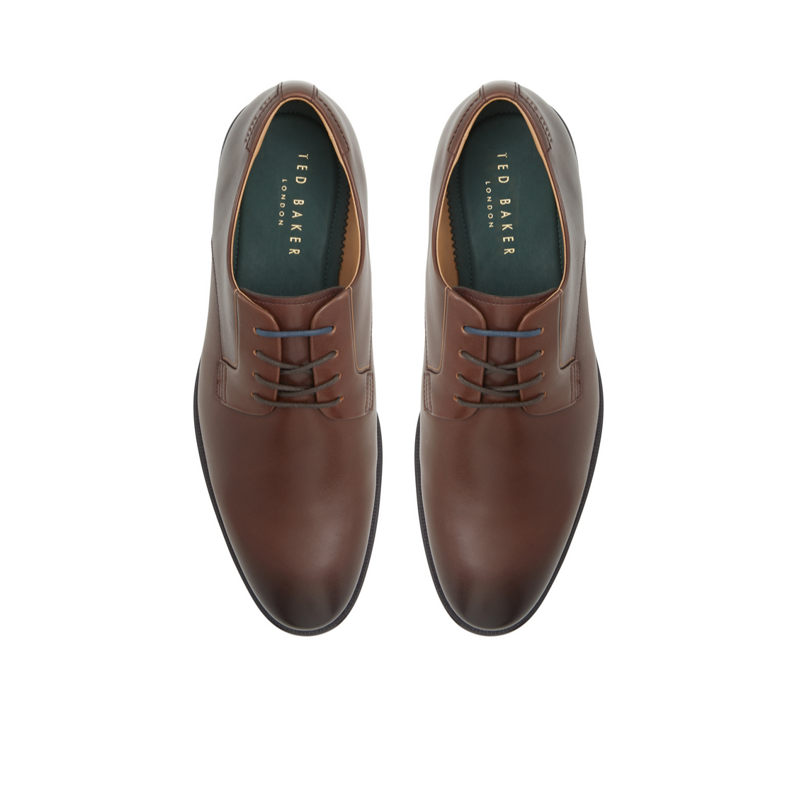 Men REGENT - Brown Smooth Leather Derby Shoes - Ted Baker