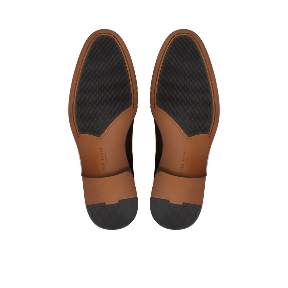 Men REGENT - Brown Smooth Leather Derby Shoes - Ted Baker