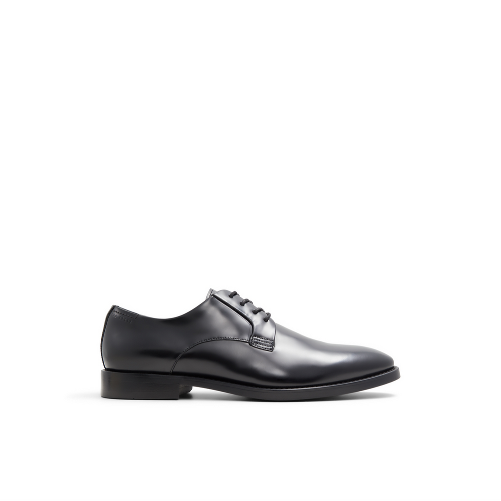 Men REGENT - Black Polished Leather Derby Shoes - Ted Baker