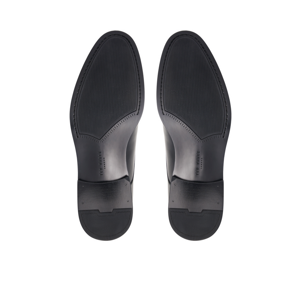 Men REGENT - Black Polished Leather Derby Shoes - Ted Baker