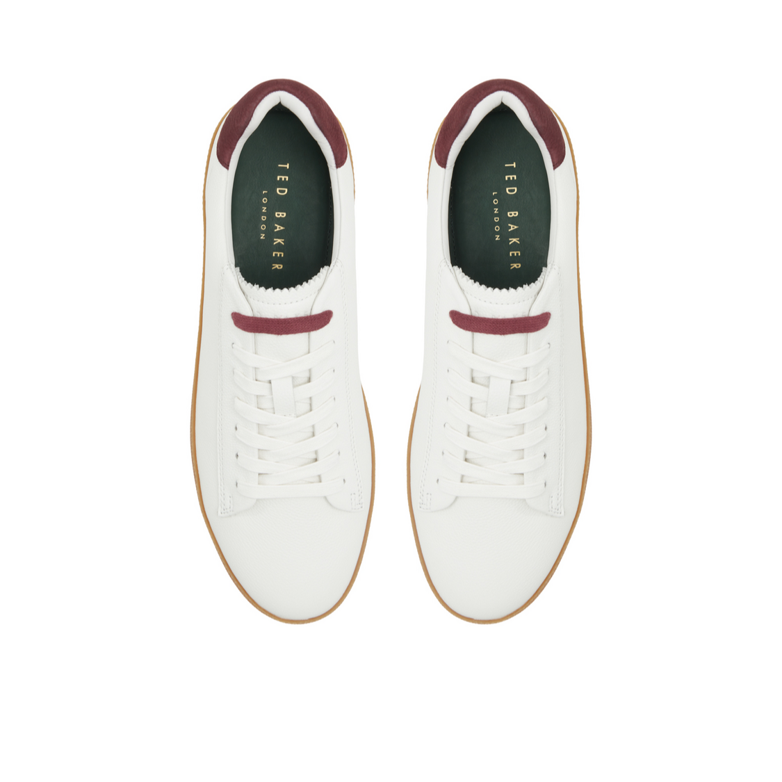 Men WESTWOOD - White Leather Cup Sole Sneakers - Ted Baker