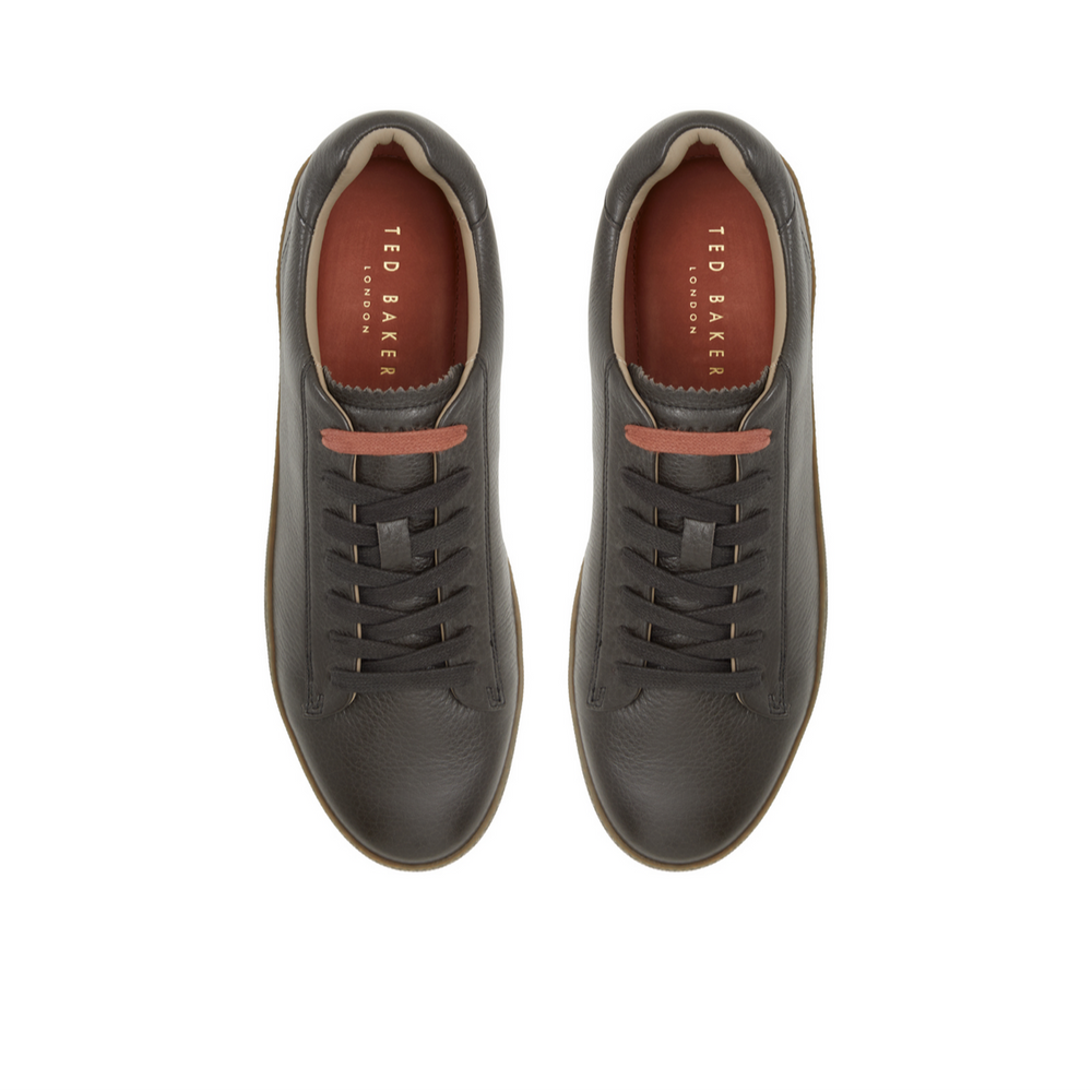 Men WESTWOOD - Black Leather Cup Sole Sneakers - Ted Baker