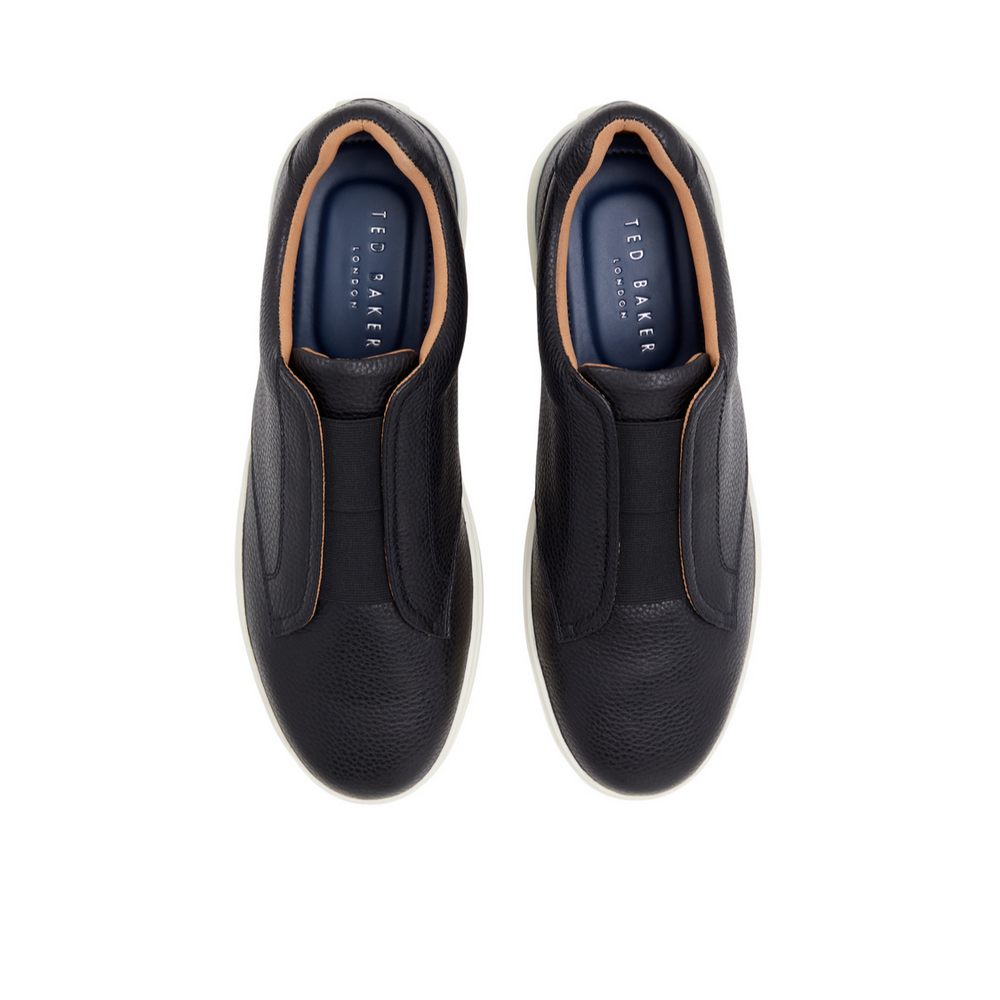 Men BRENTON - Textured Leather Slip On Sneakers - Ted Baker