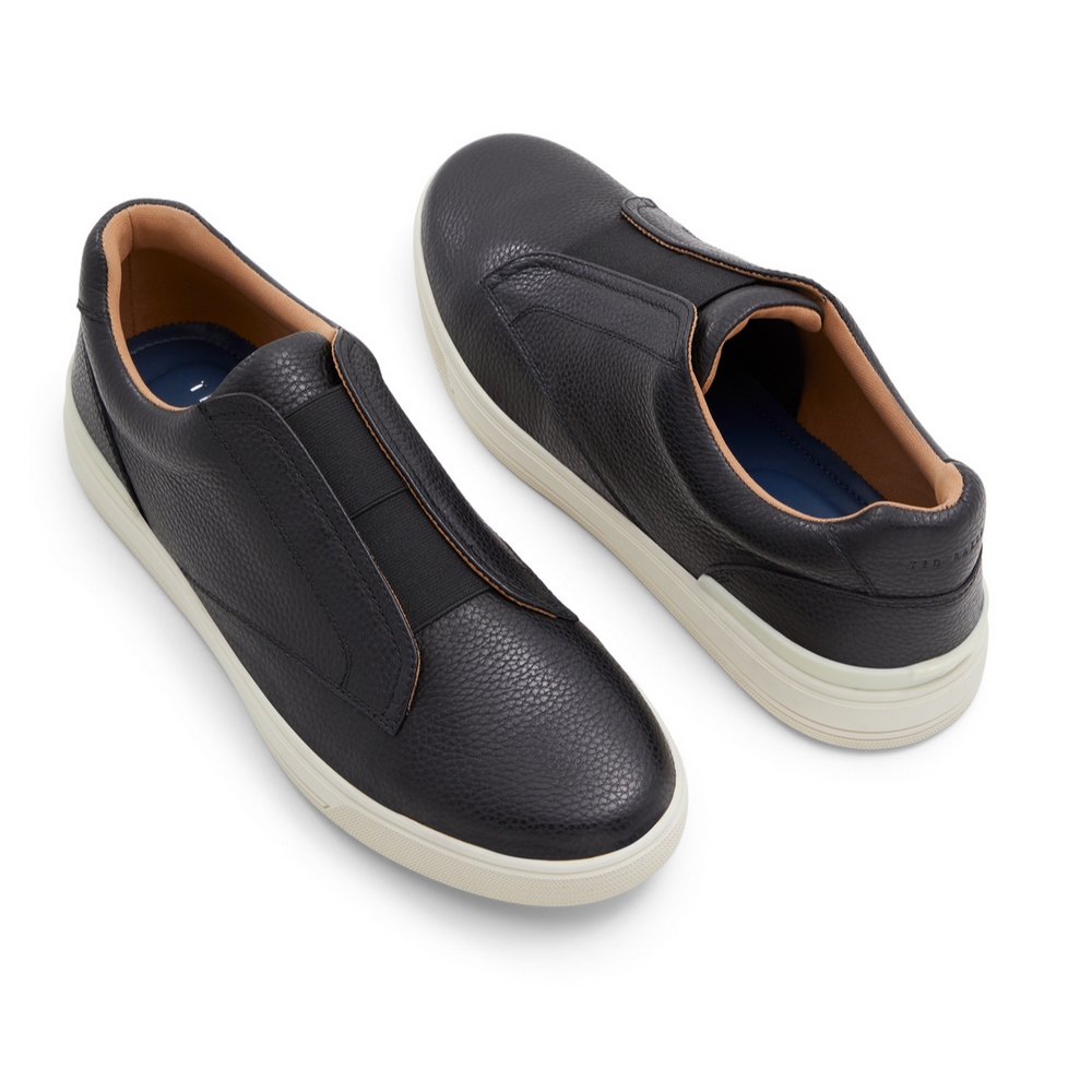 Men BRENTON - Textured Leather Slip On Sneakers - Ted Baker