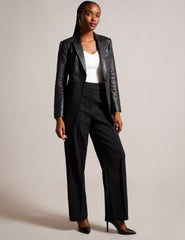 Sale|Women MELLIIE - Longline Single Breasted Leather Blazer - Ted Baker