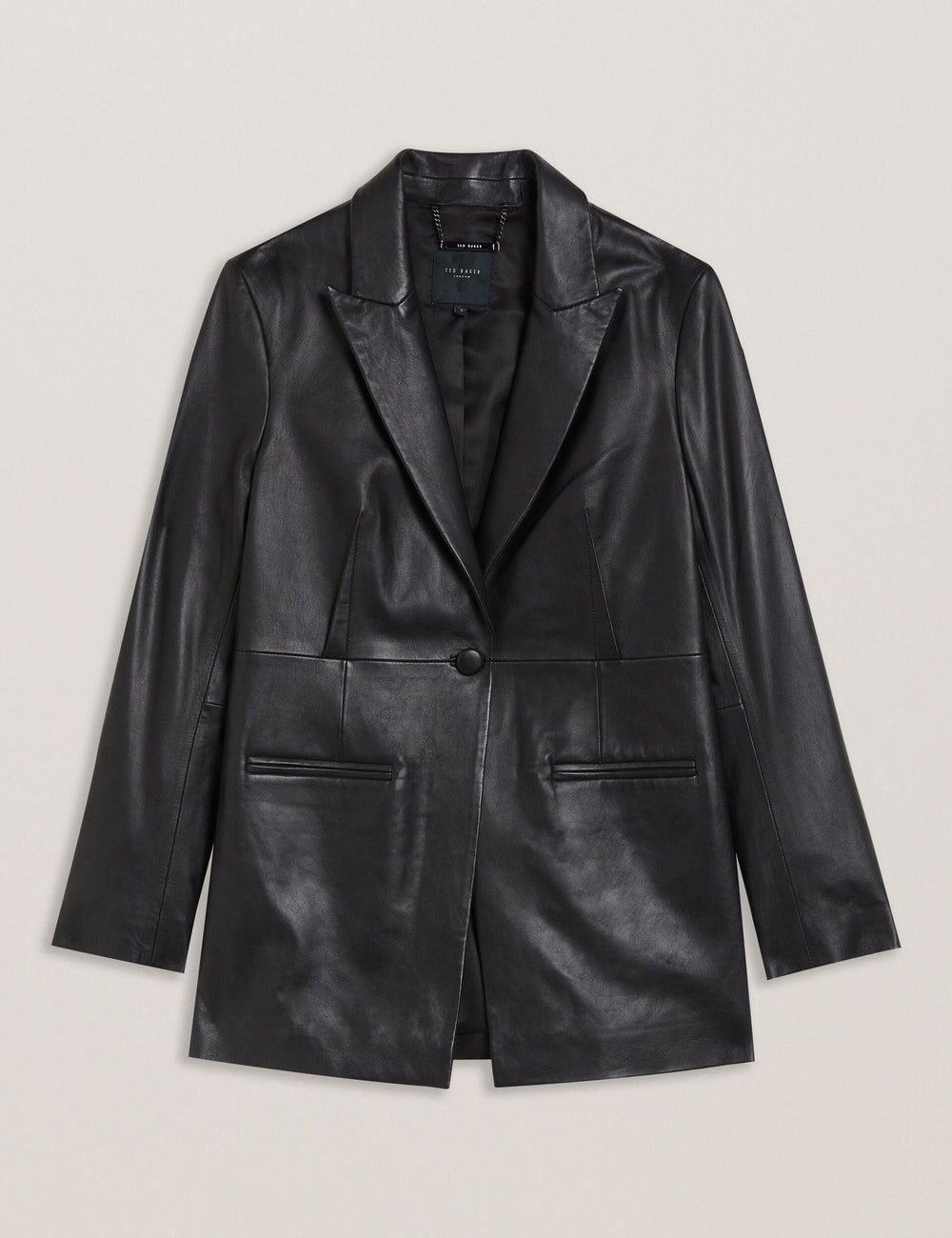 Sale|Women MELLIIE - Longline Single Breasted Leather Blazer - Ted Baker