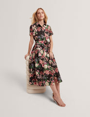 Sale|Women CHARLIE Floral Tie Waist Midi Shirt Dress - Ted Baker