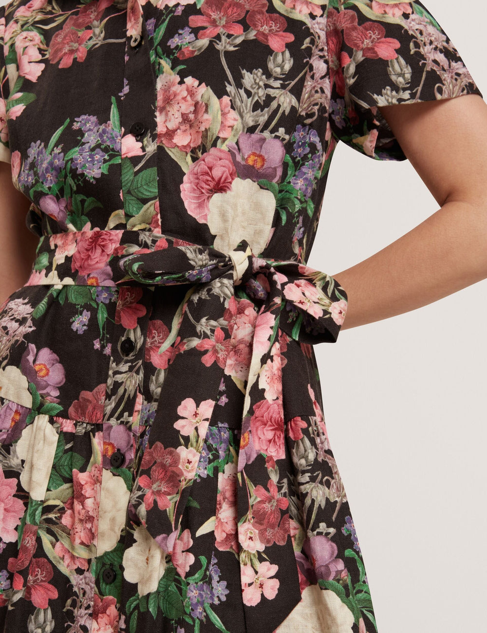 Sale|Women CHARLIE Floral Tie Waist Midi Shirt Dress - Ted Baker