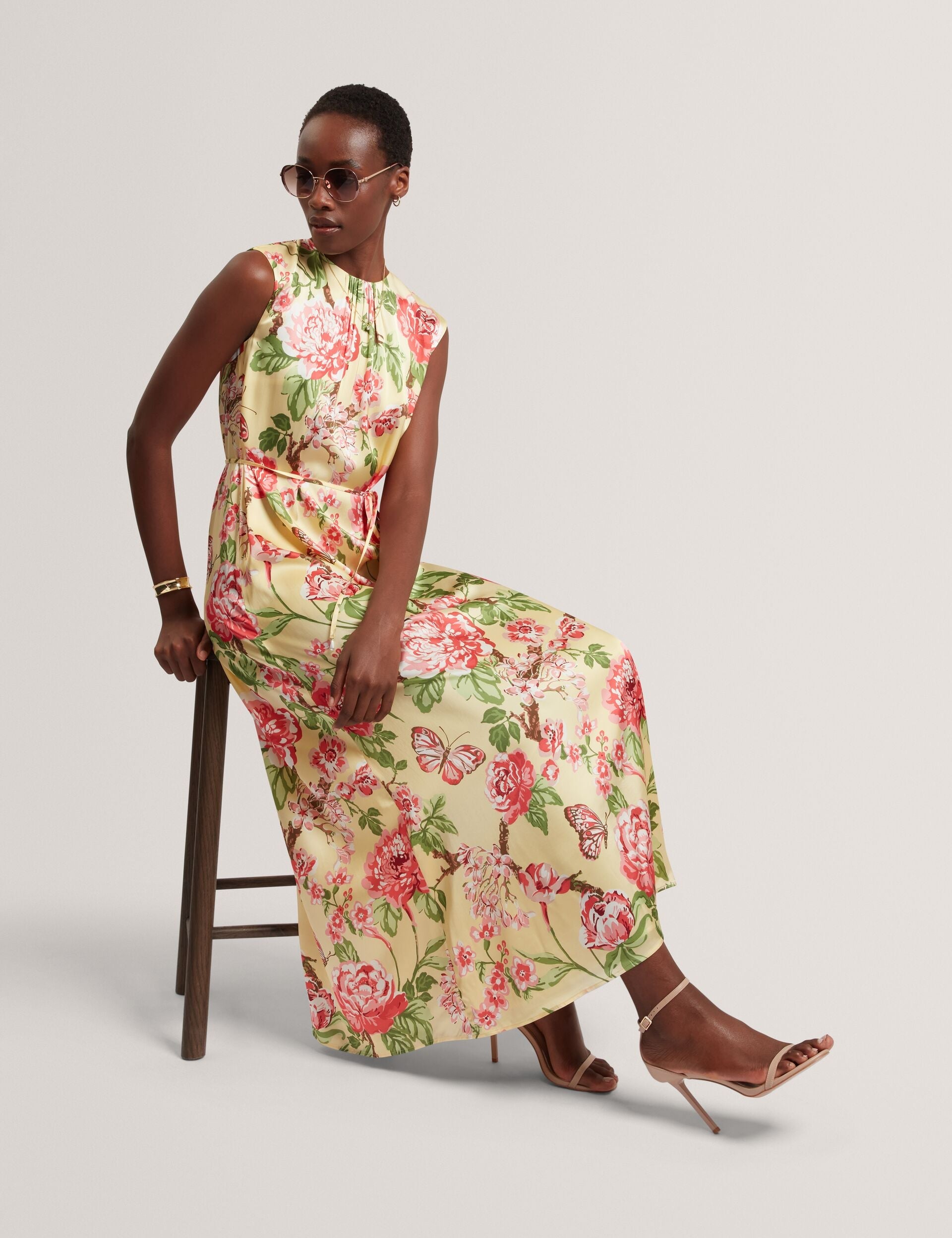 Sale|Women PARKER Satin Floral Sleeveless Maxi Dress - Ted Baker