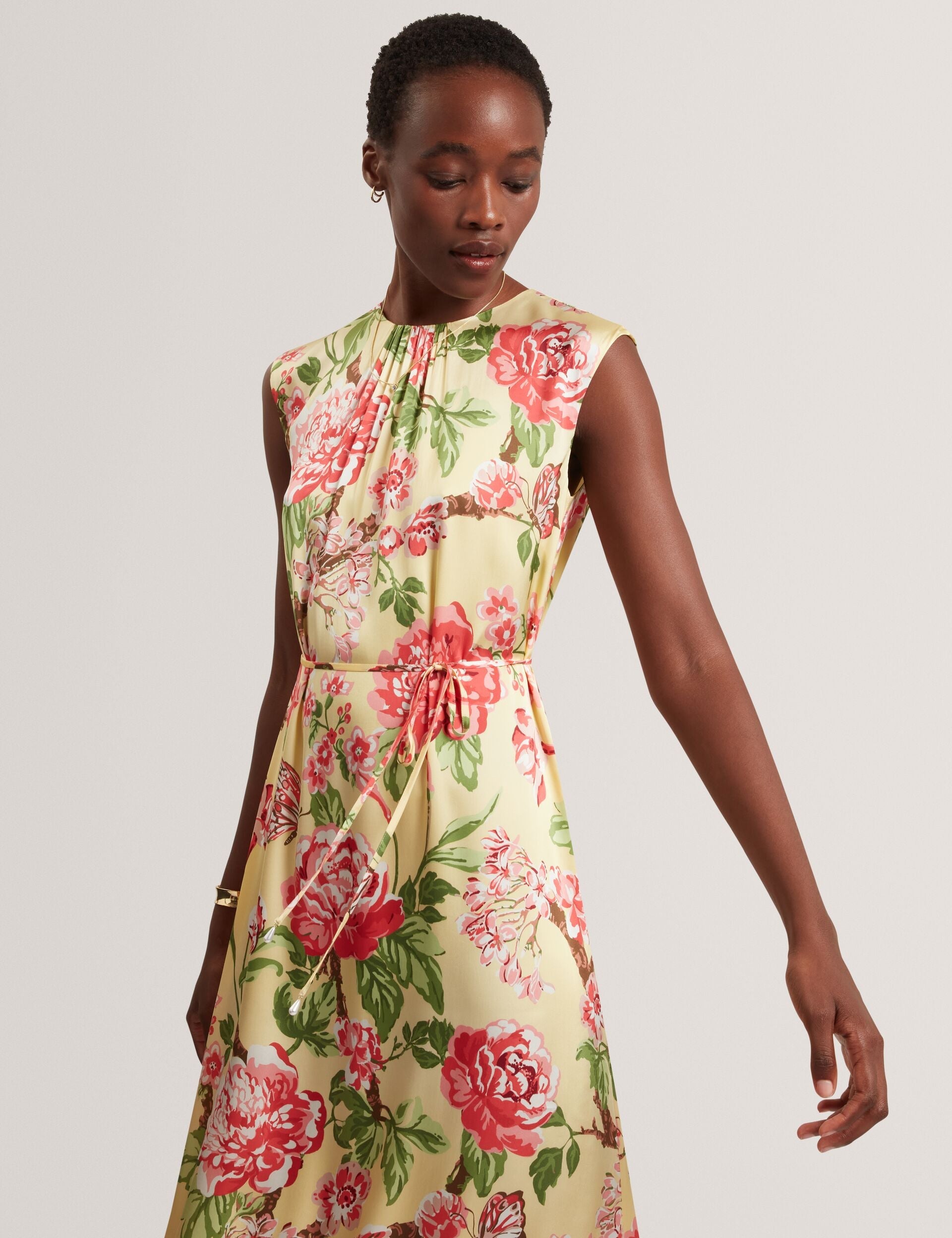 Sale|Women PARKER Satin Floral Sleeveless Maxi Dress - Ted Baker