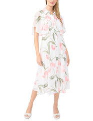 Sale|Women MIRIAM Floral Flutter Sleeve Midi Dress - Ted Baker