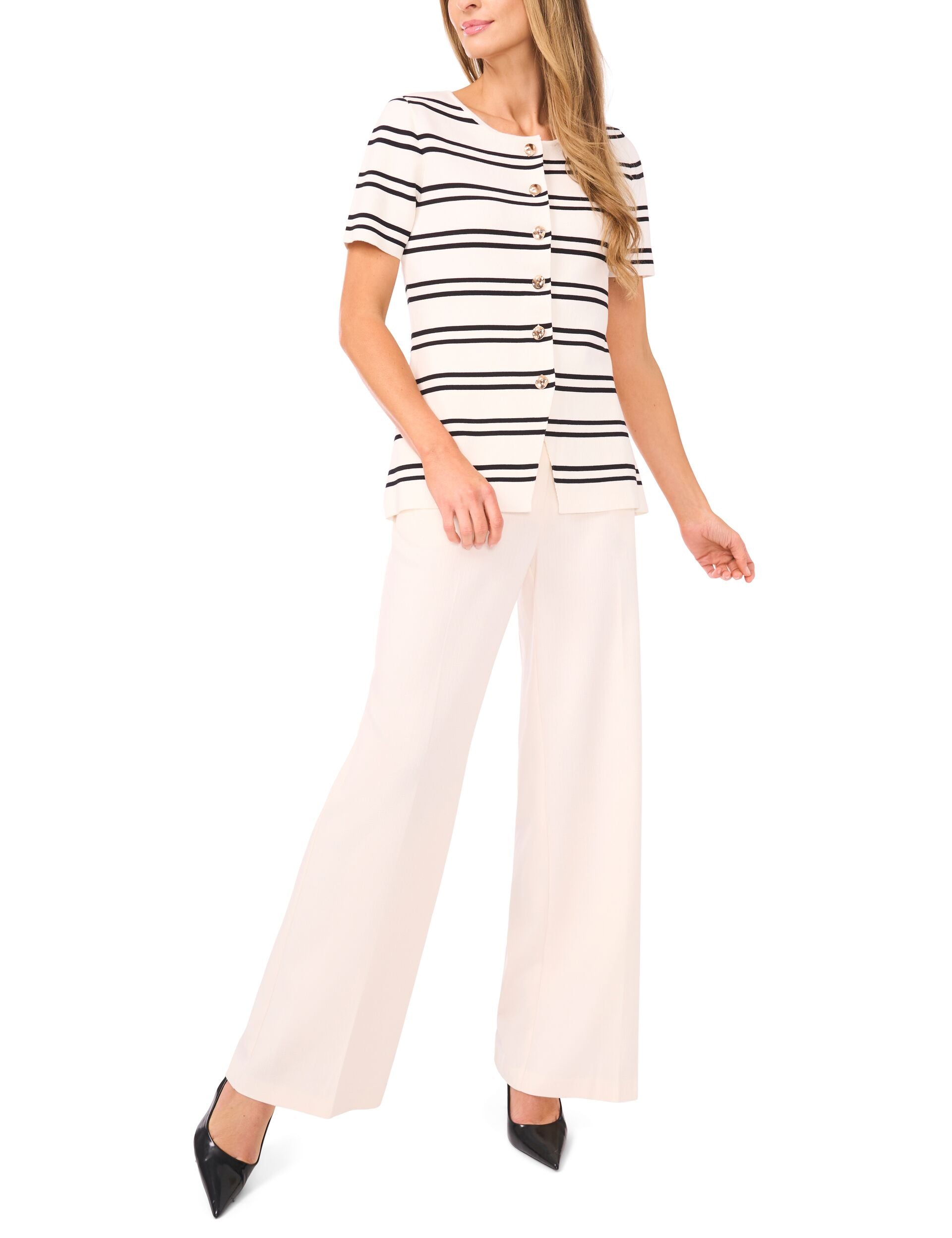 Sale GAIL - Short Sleeve Stripe Peplum Button Down - Ted Baker