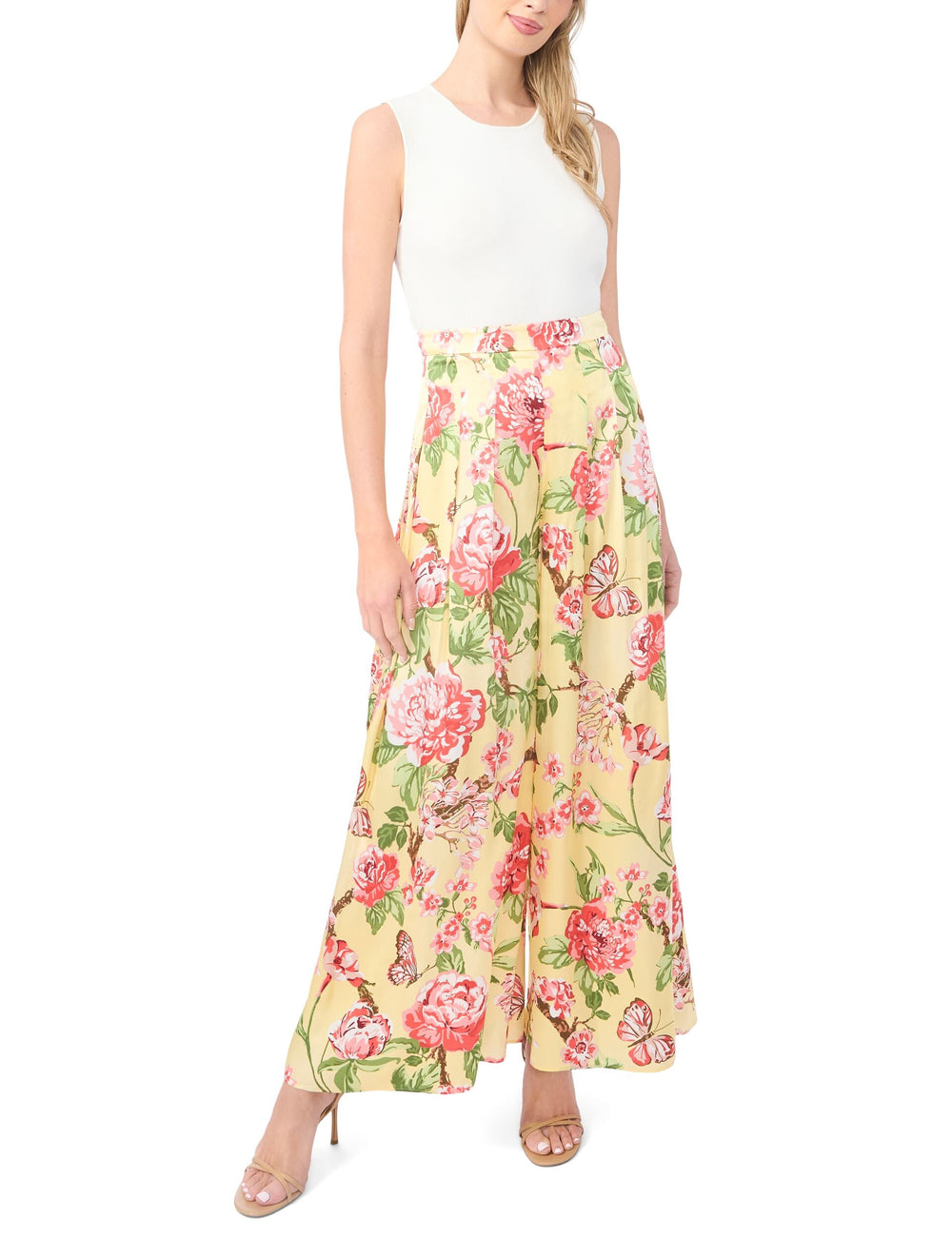 Sale|Women EVELYN Floral Pleated Wide Leg Pants - Ted Baker