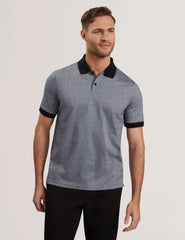 Sale|Men AUGUSO - Textured Jacquard Cotton Polo Shirt - Ted Baker