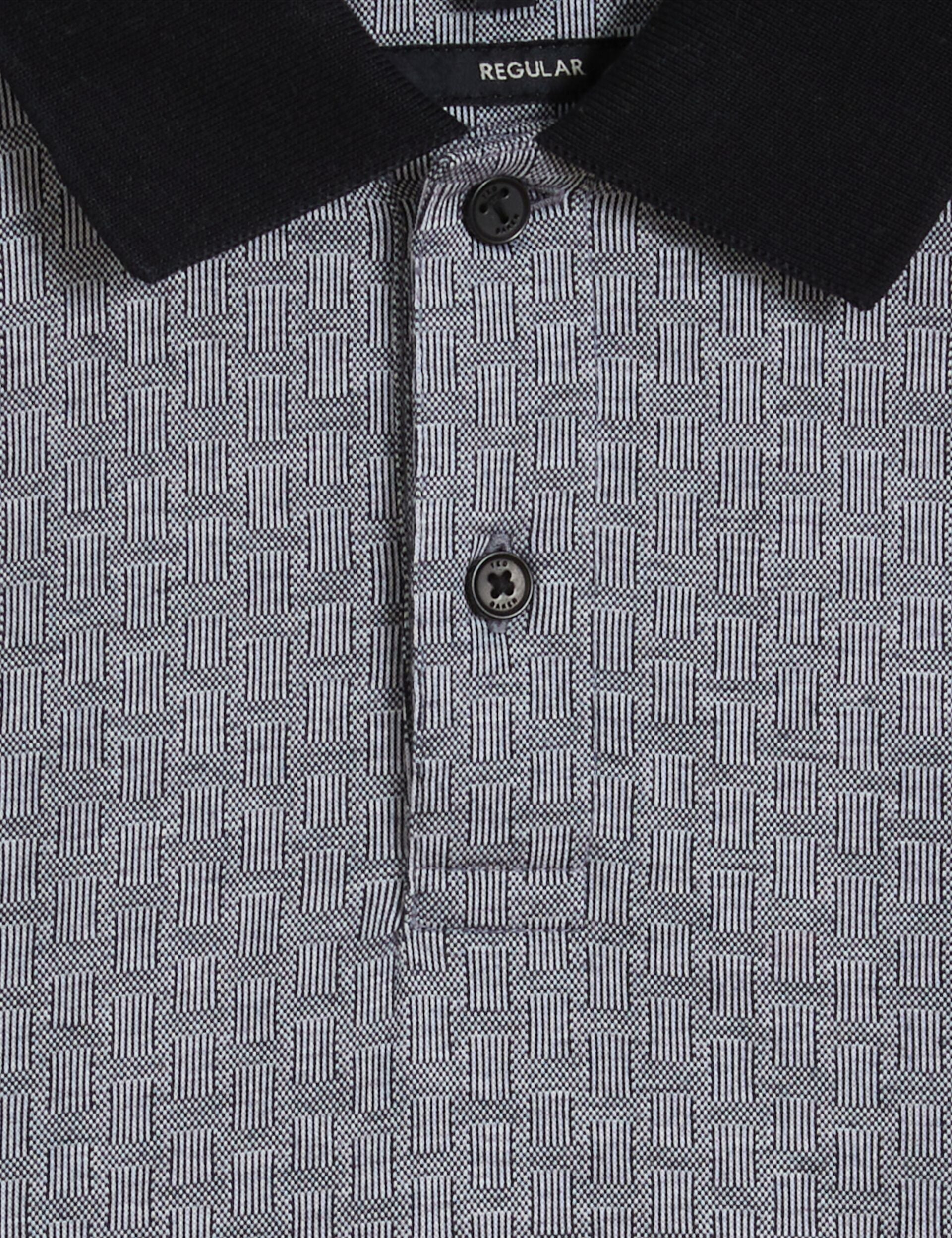 Sale|Men AUGUSO - Textured Jacquard Cotton Polo Shirt - Ted Baker