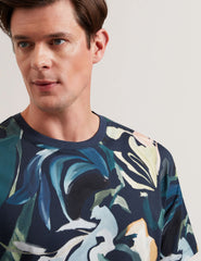 Sale|Men ALMOI - Abstract Floral Print Pure Cotton T-Shirt - Ted Baker