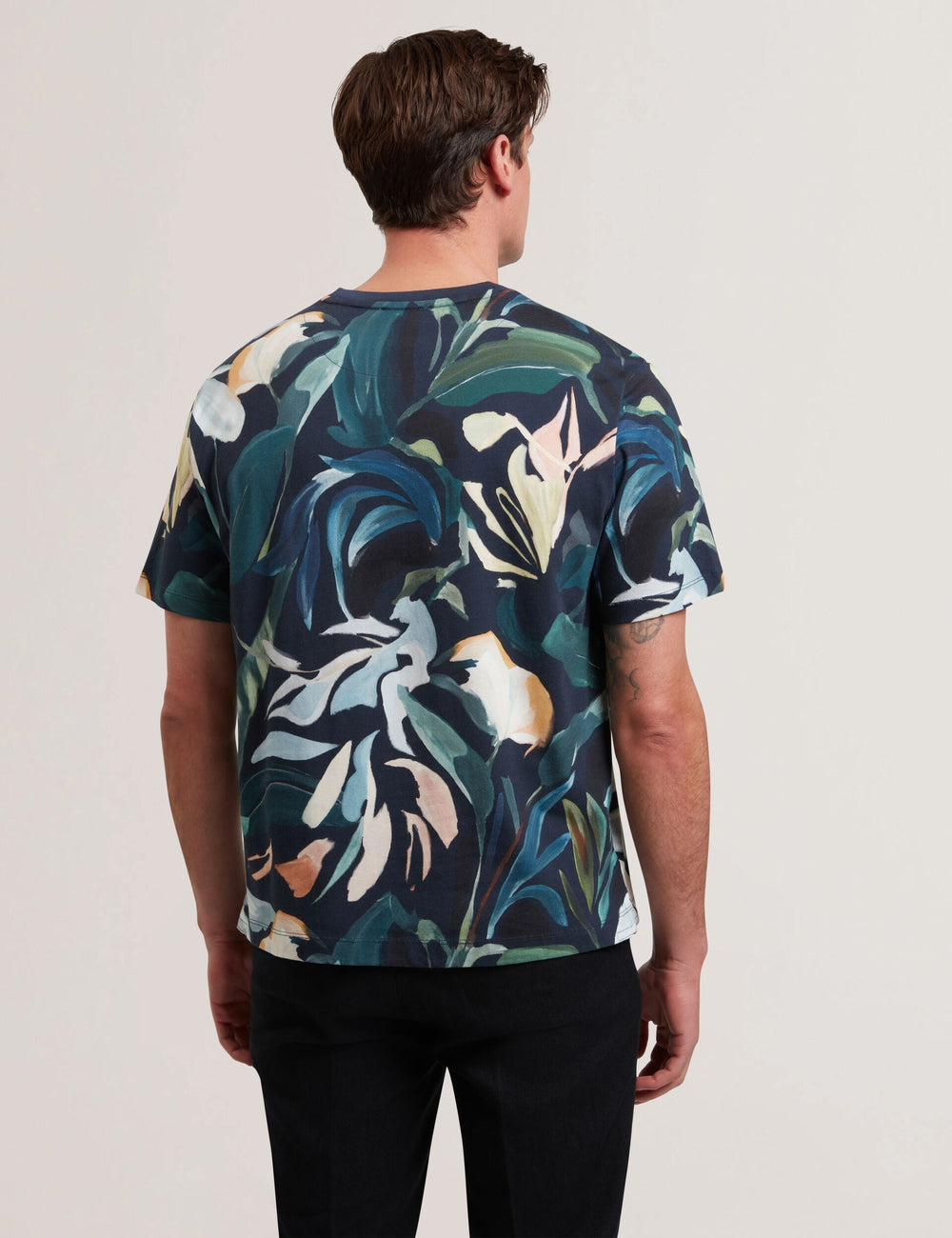 Sale|Men ALMOI - Abstract Floral Print Pure Cotton T-Shirt - Ted Baker