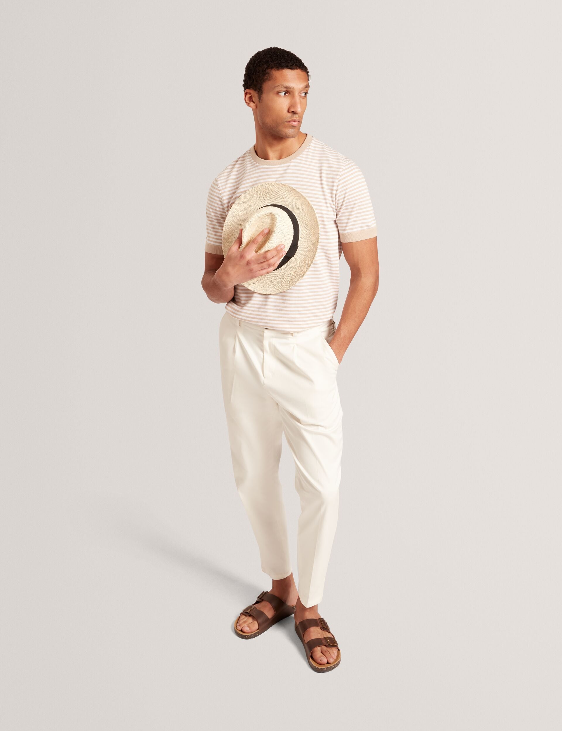 Sale|Men OURME - Classic Stripe Cotton Crew Neck T-Shirt - Ted Baker