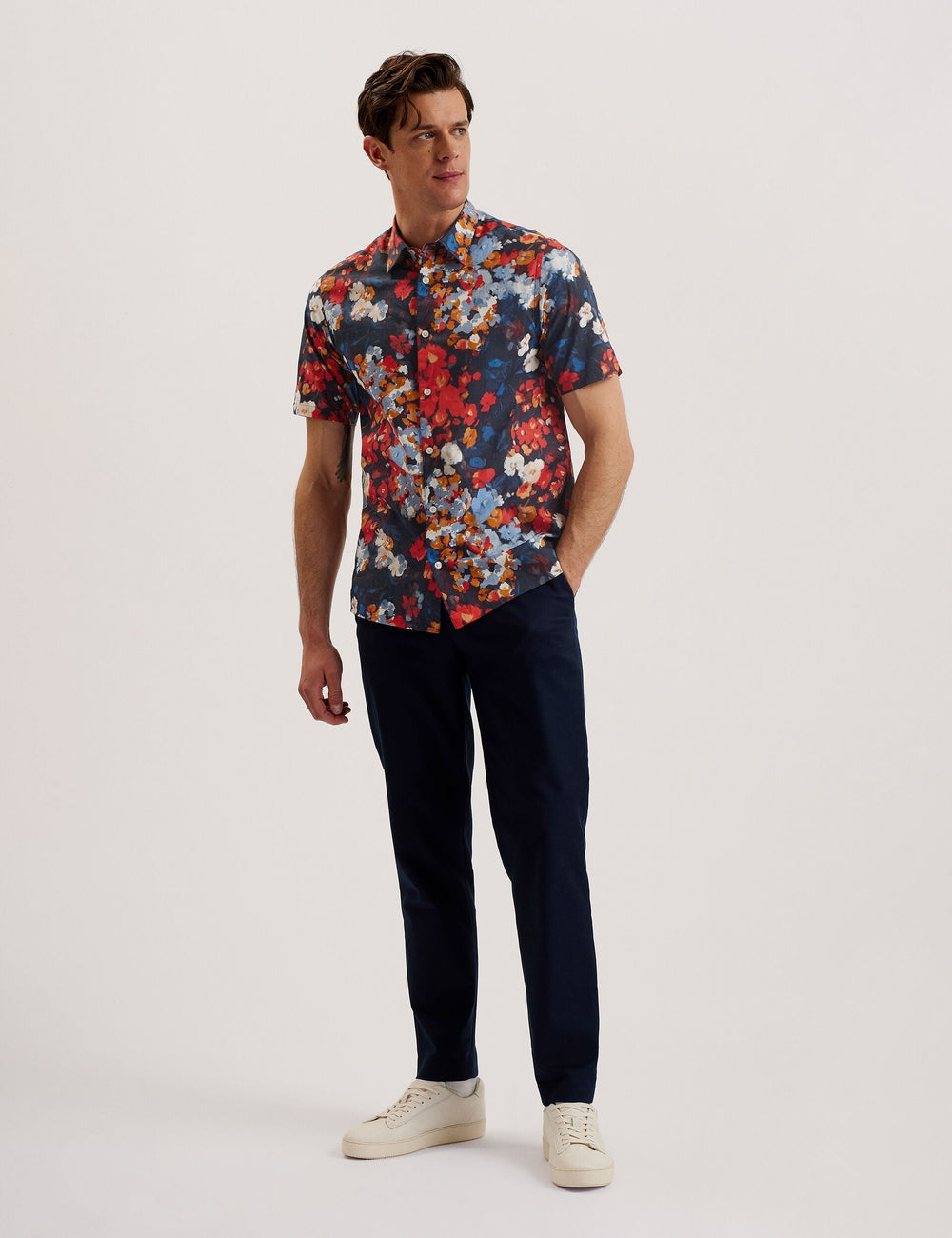 Sale|Men PIERRES - Short Sleeve Camo Floral Shirt - Ted Baker