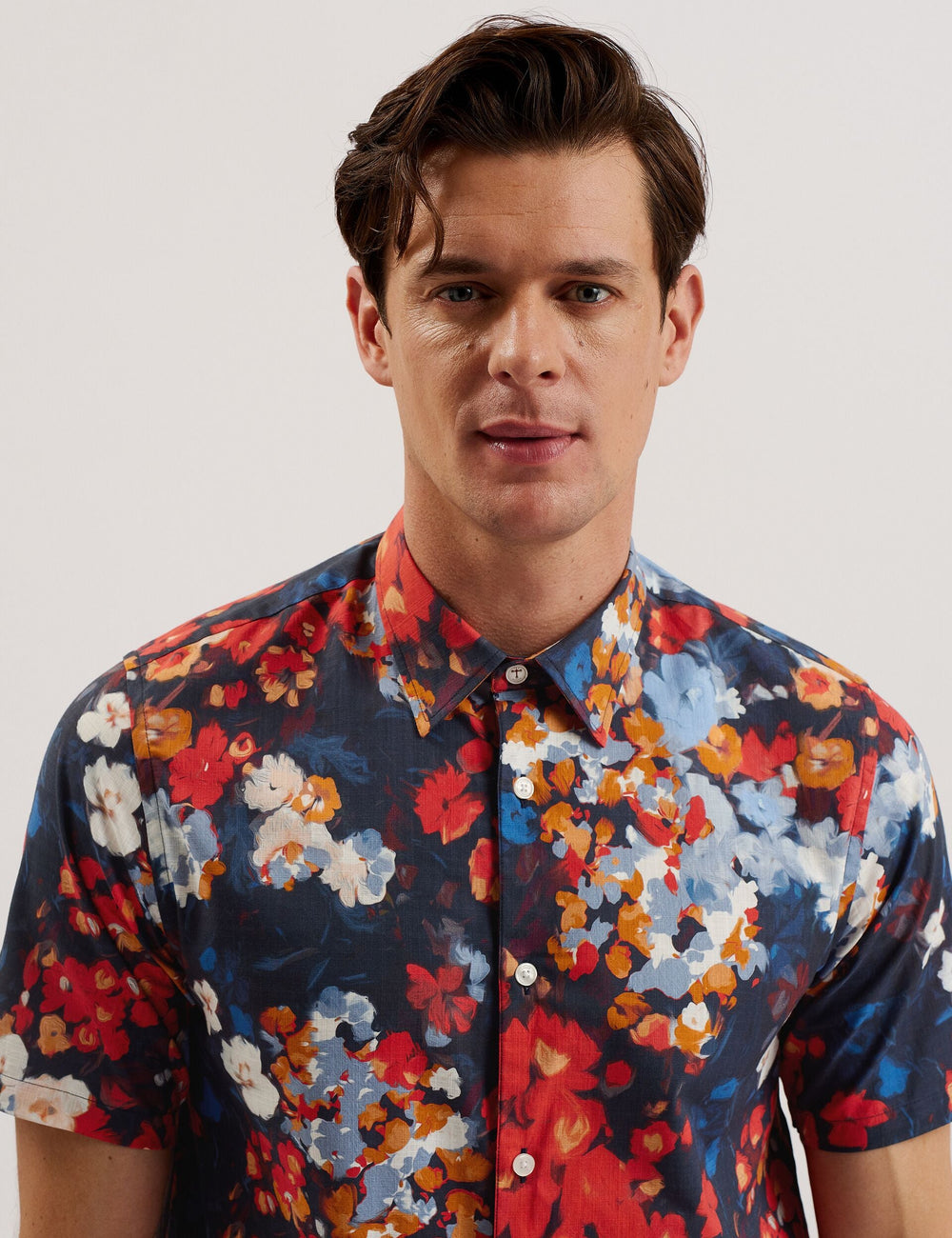 Sale|Men PIERRES - Short Sleeve Camo Floral Shirt - Ted Baker