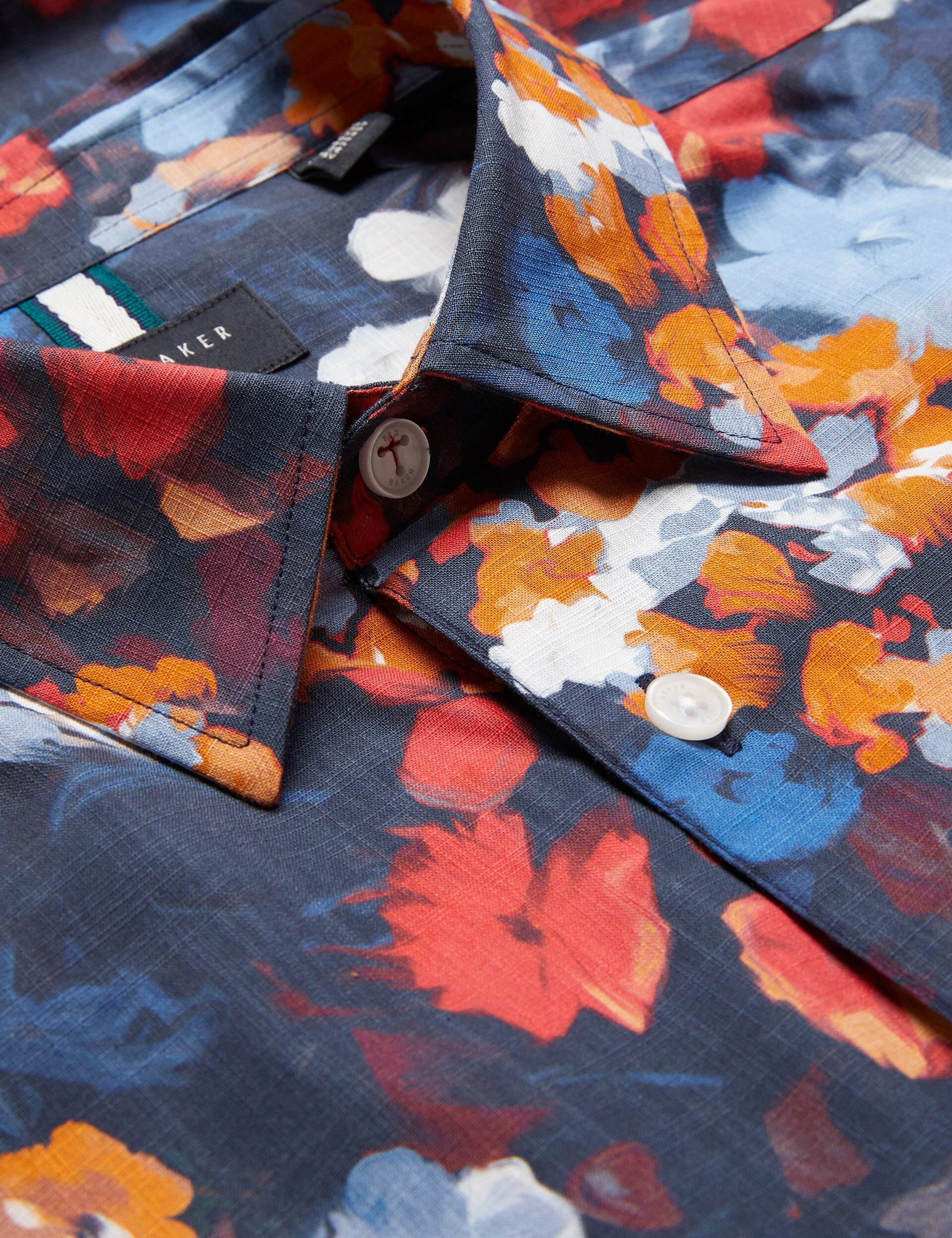 Sale|Men PIERRES - Short Sleeve Camo Floral Shirt - Ted Baker