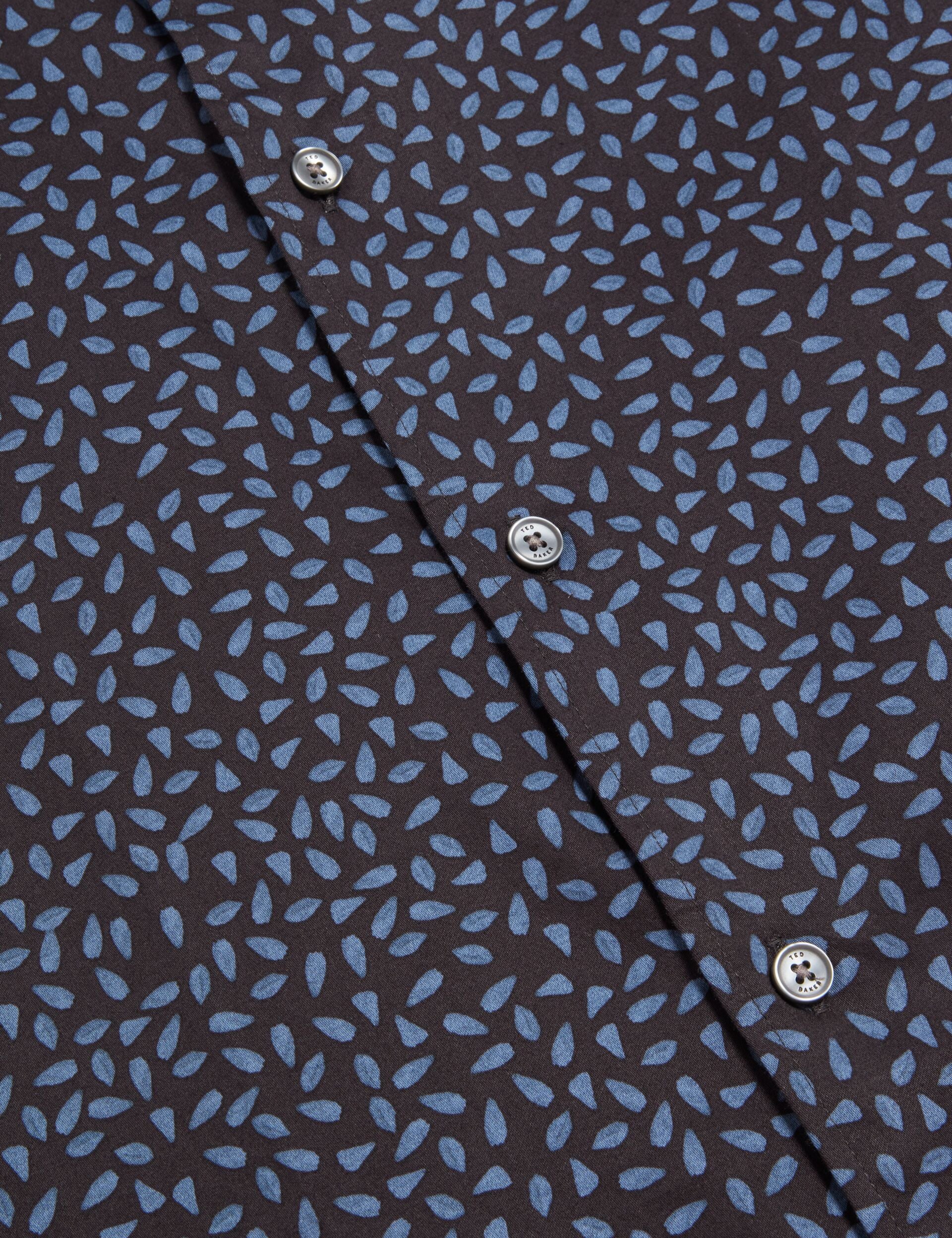 Sale|Men CAMPDEN - Mini Leaf Print Short Sleeve Cotton Shirt - Ted Baker