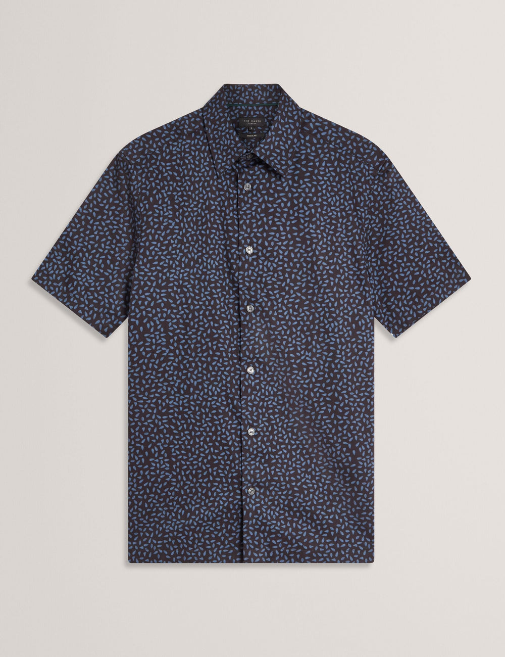 Sale|Men CAMPDEN - Mini Leaf Print Short Sleeve Cotton Shirt - Ted Baker