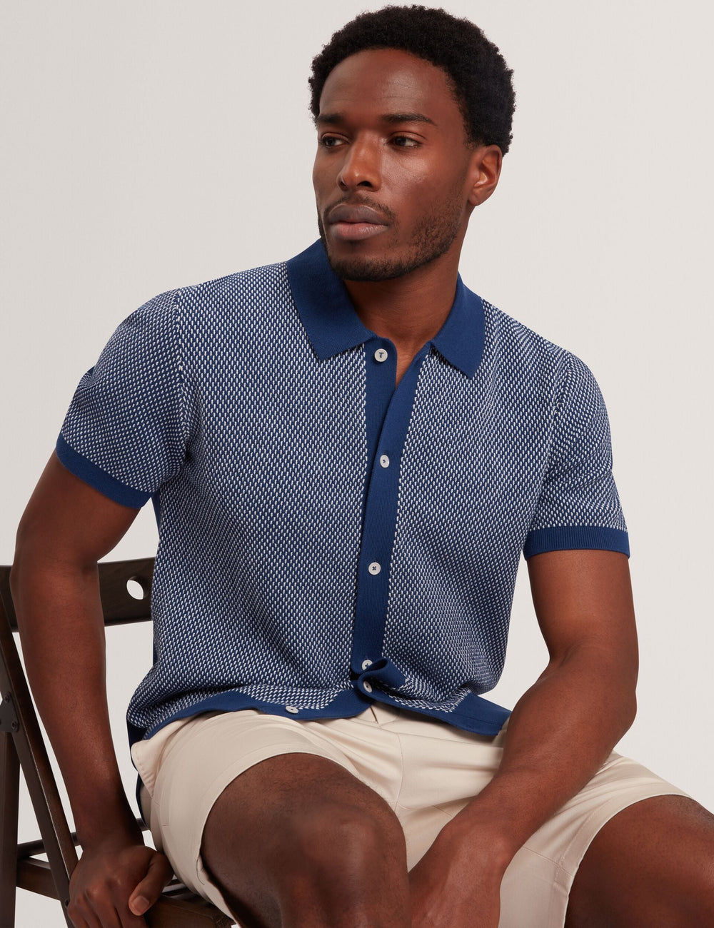 Sale|Men NOLIVA Textured Stitch Knitted Button-Through Shirt - Ted Baker