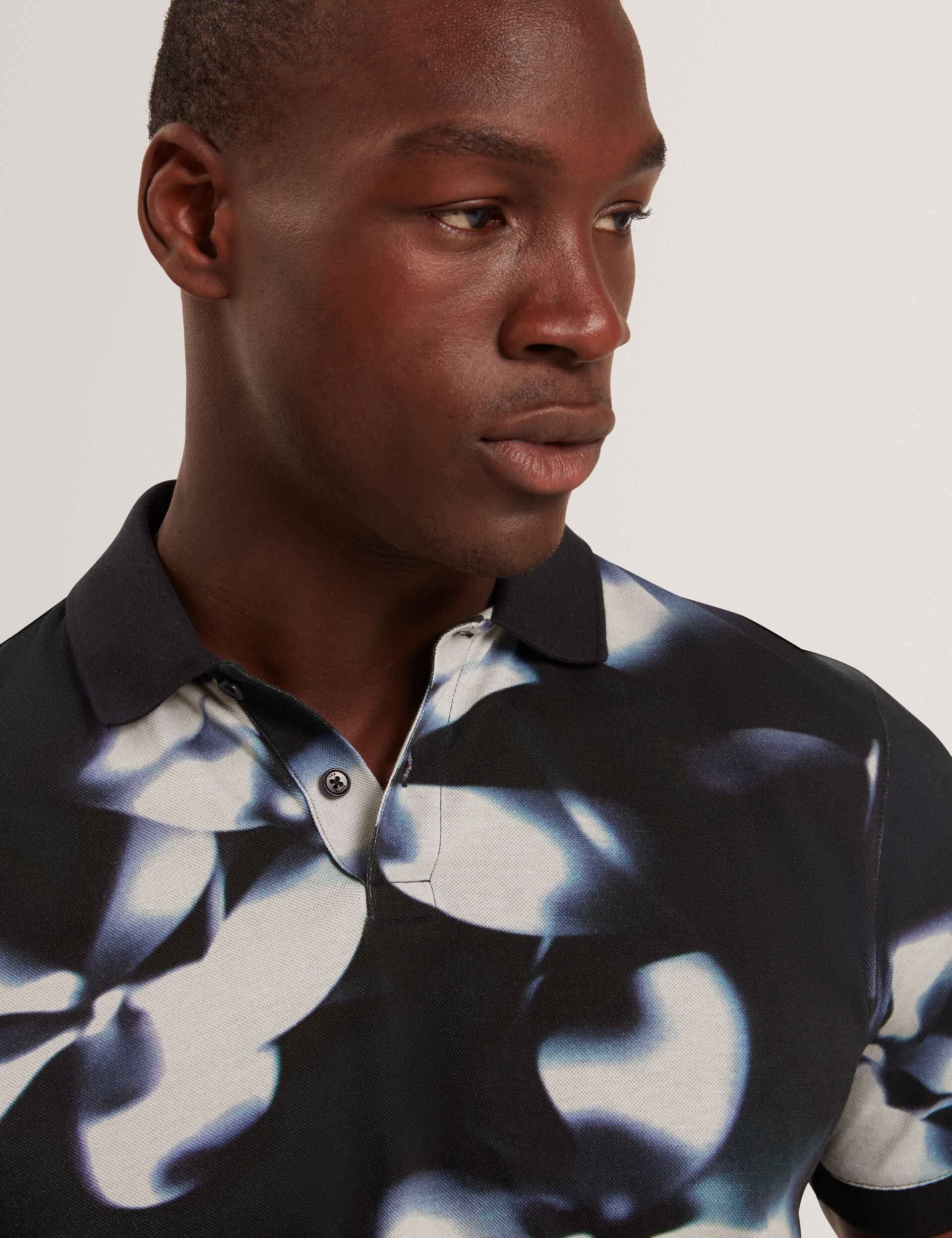 Sale|Men LONGBRI Photographic Floral Print Cotton Polo Shirt - Ted Baker