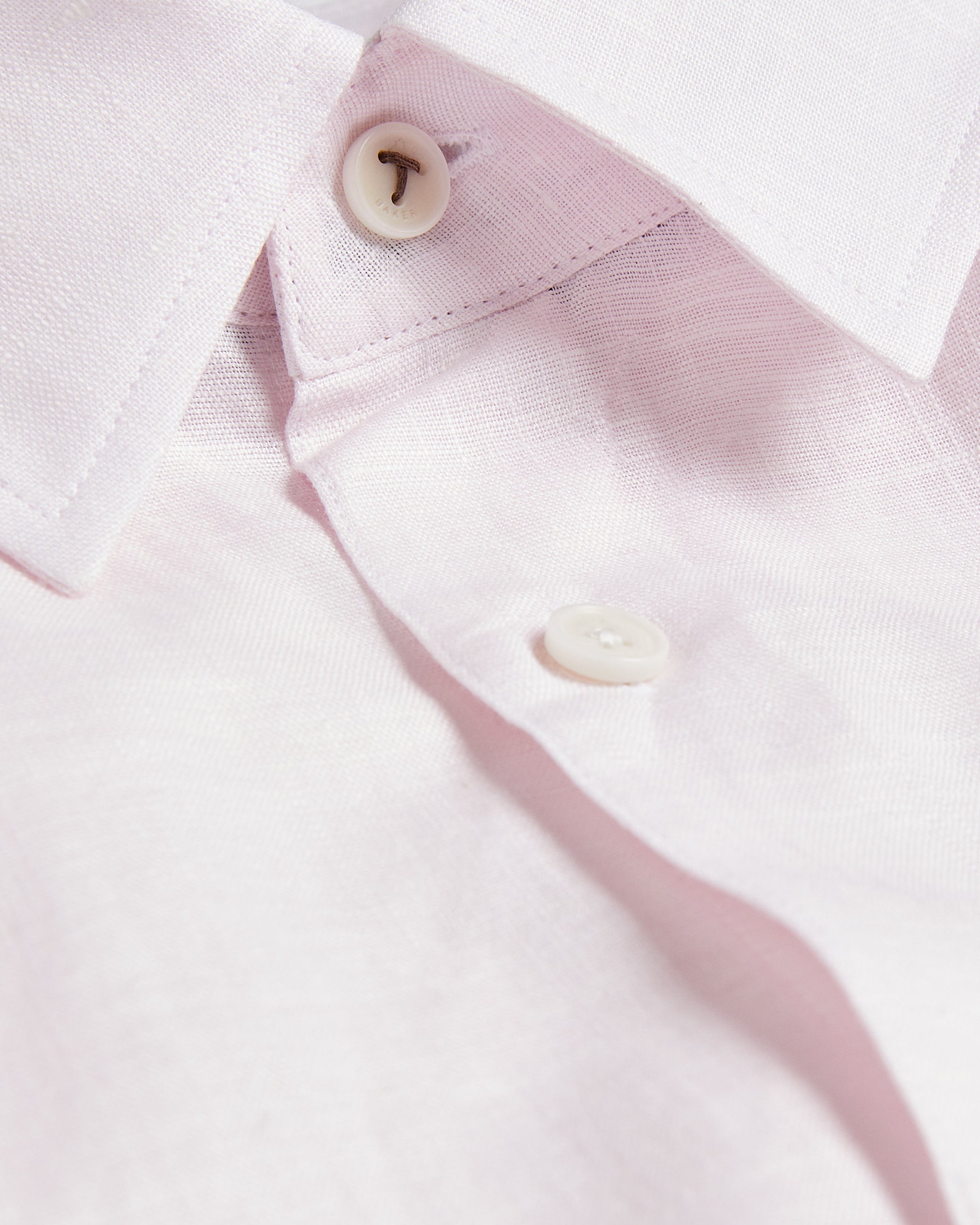 Sale|Men ROMEOS - Pink Regular Fit Cotton Linen Long Sleeve Shirt - Ted Baker