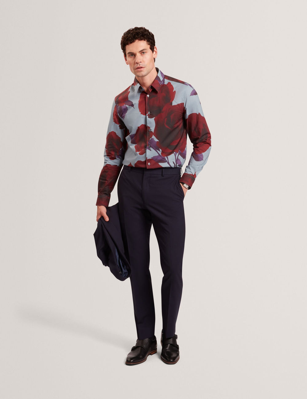 Sale|Men GIVIRA Rose Graphic Cotton Long Sleeve Shirt - Ted Baker