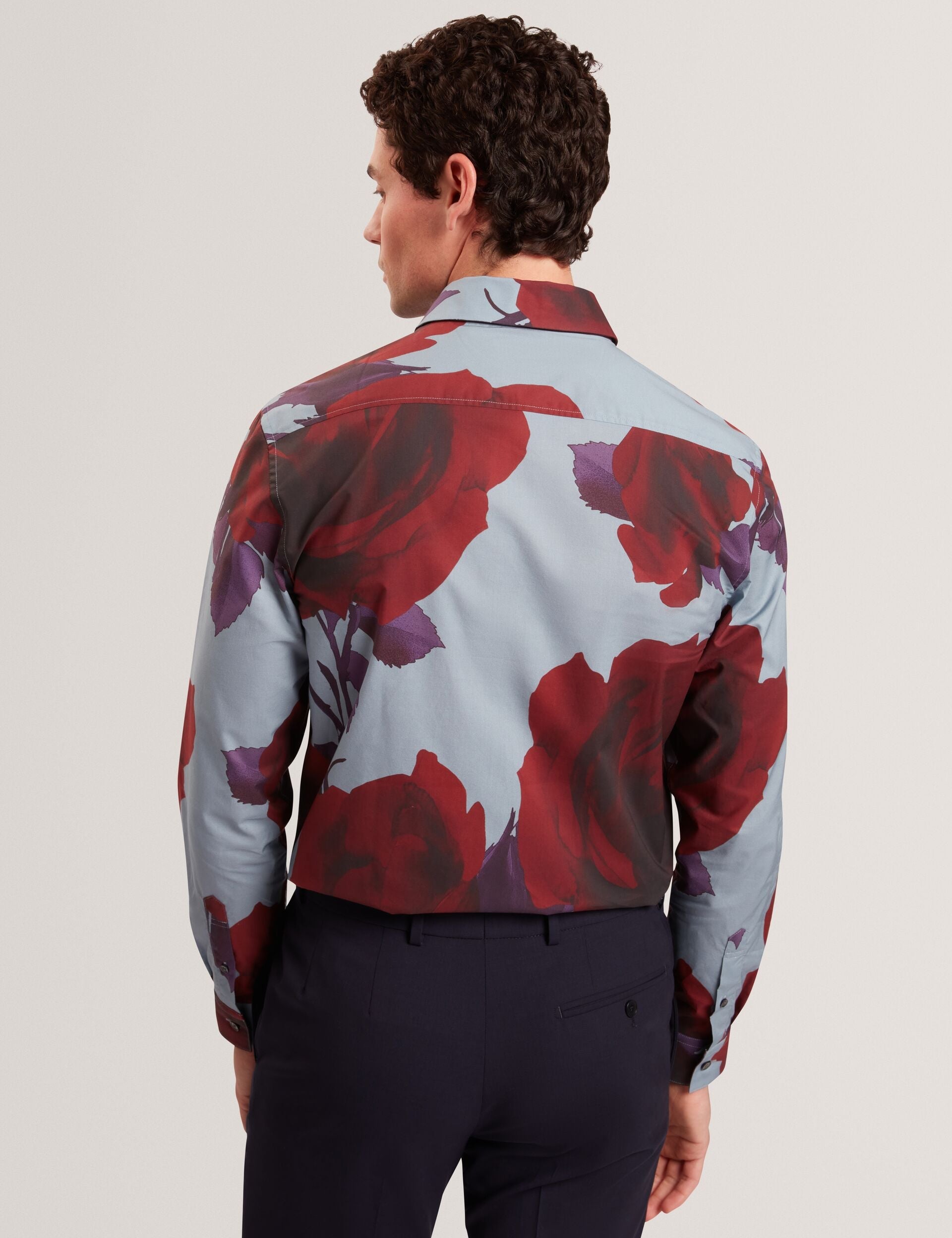 Sale|Men GIVIRA Rose Graphic Cotton Long Sleeve Shirt - Ted Baker