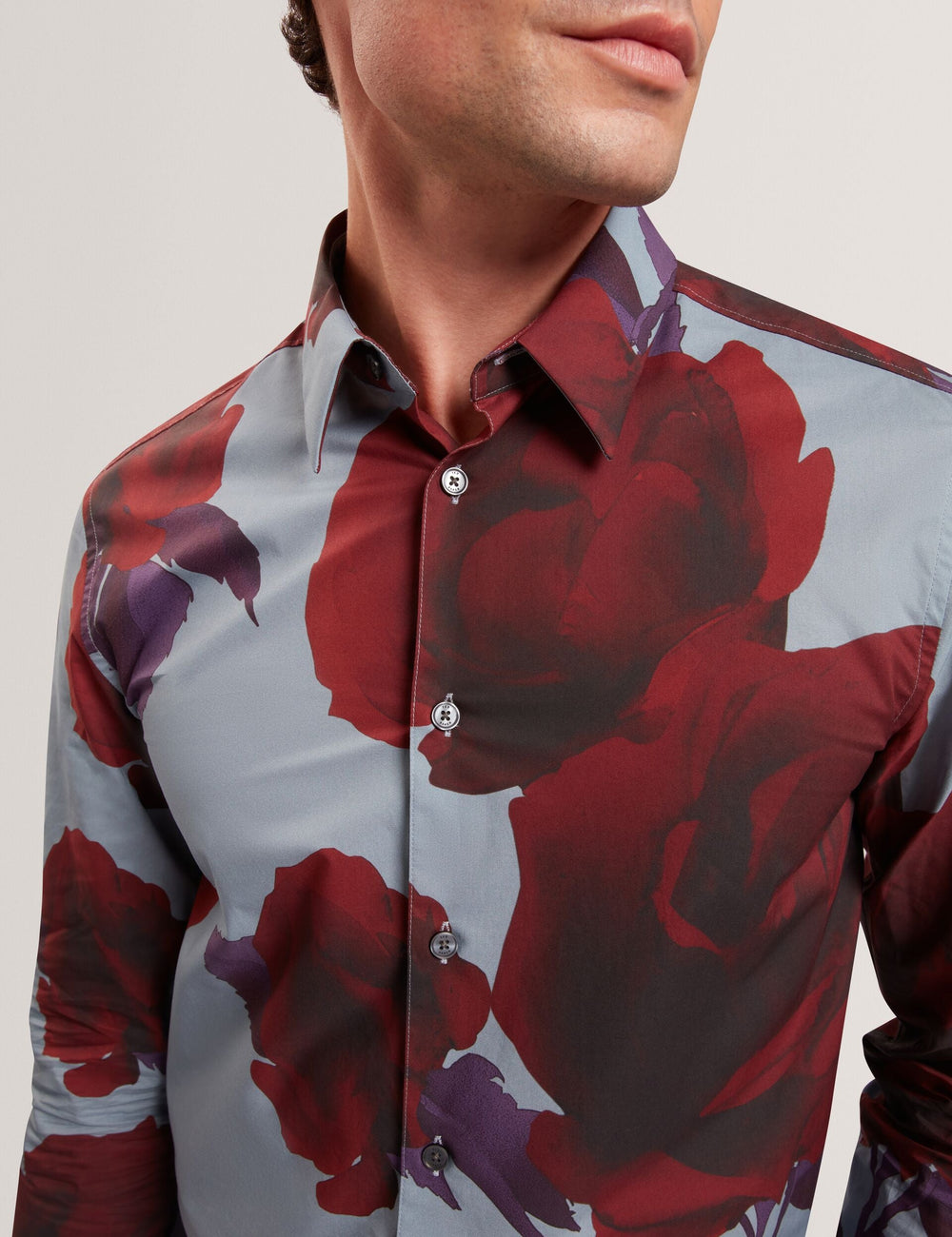 Sale|Men GIVIRA Rose Graphic Cotton Long Sleeve Shirt - Ted Baker