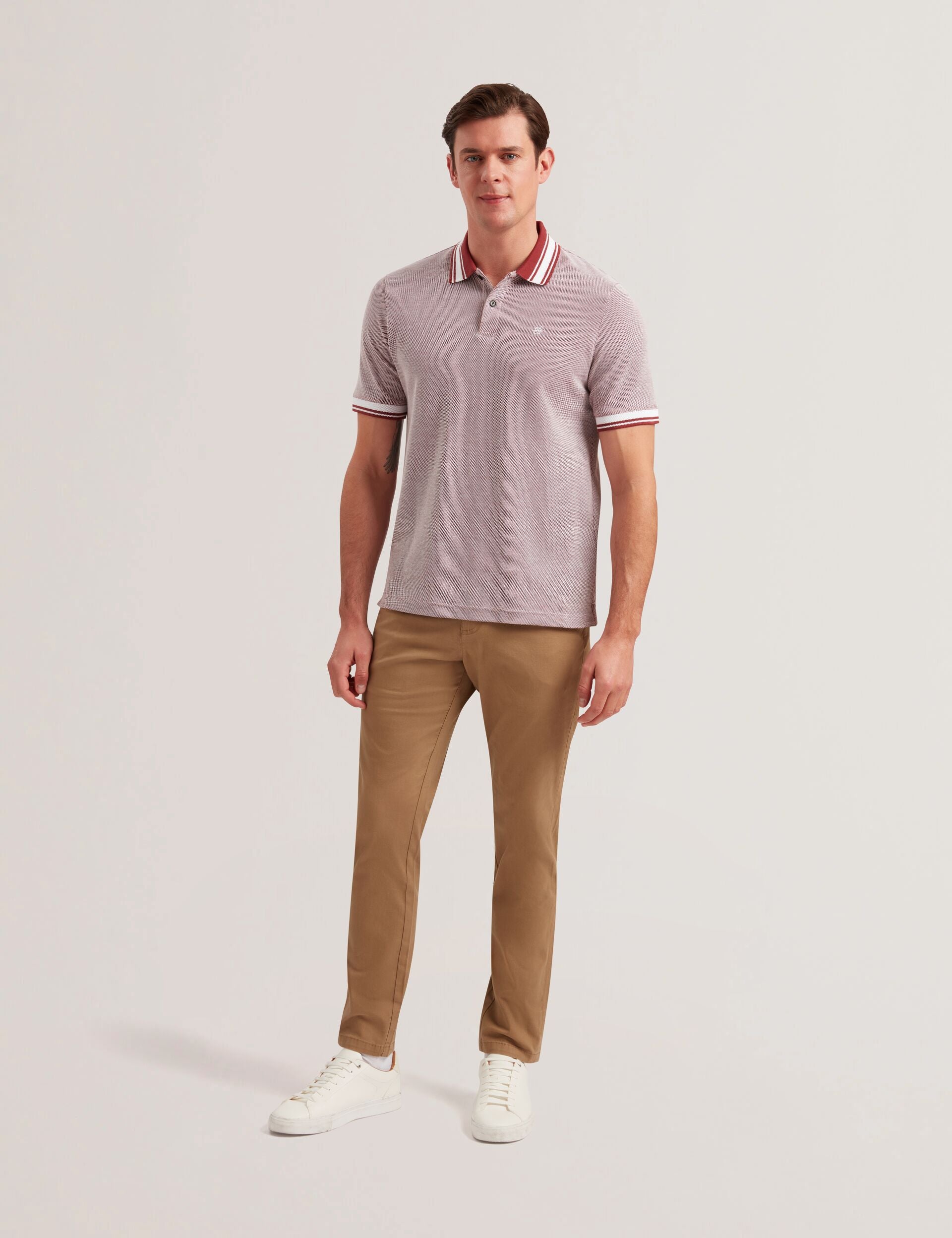 Sale|Men Phenes - Short Sleeve Textured Zip Polo - Ted Baker