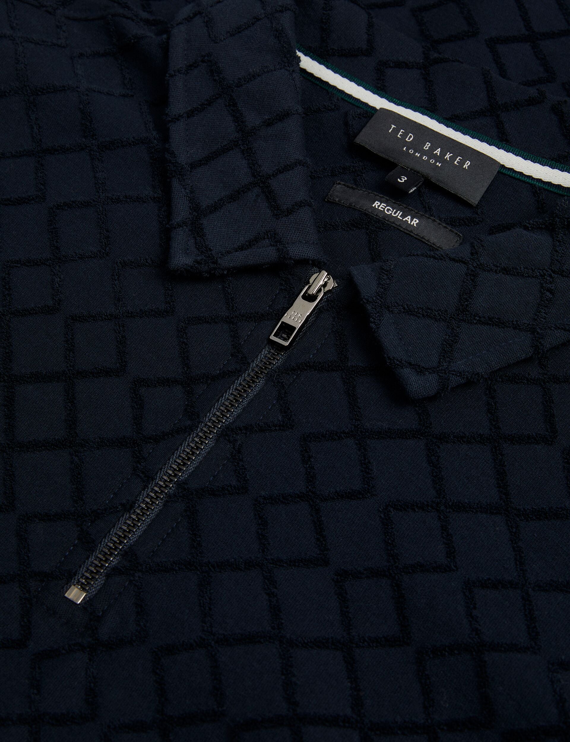 Sale|Men ANSOM - SS Reg Textured Towelling Zip Polo - Ted Baker