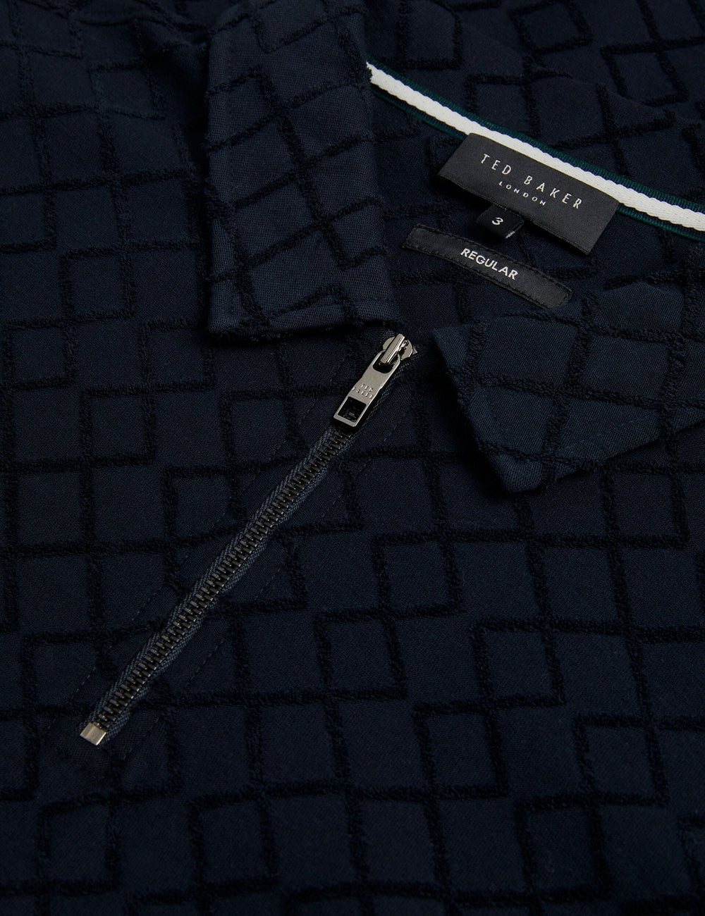 Sale|Men ANSOM - SS Reg Textured Towelling Zip Polo - Ted Baker
