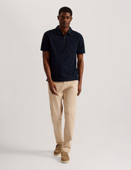 Sale|Men ANSOM - SS Reg Textured Towelling Zip Polo - Ted Baker