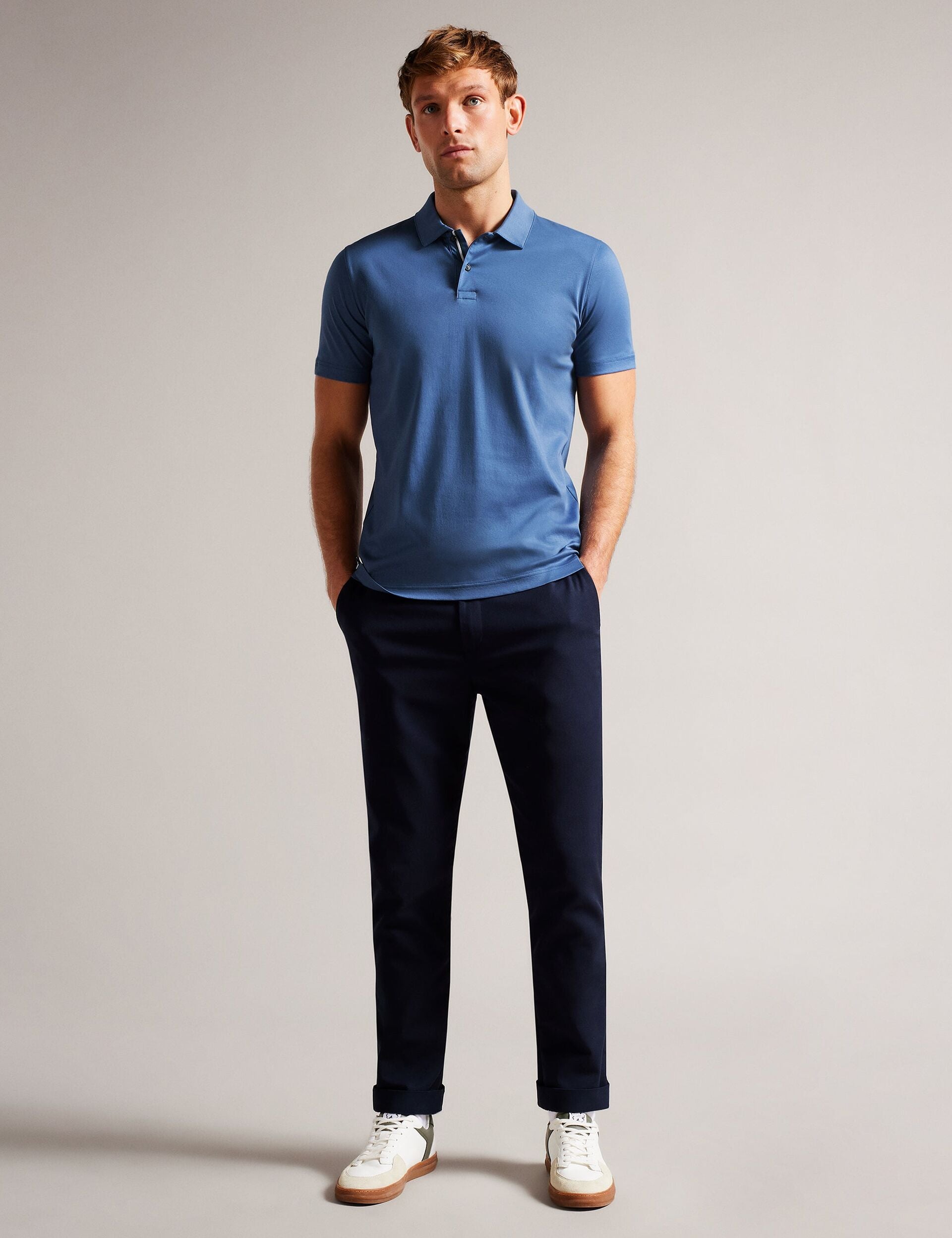 Sale|Men ZEITER - Slim Fit Pure Cotton Polo Shirt - Ted Baker