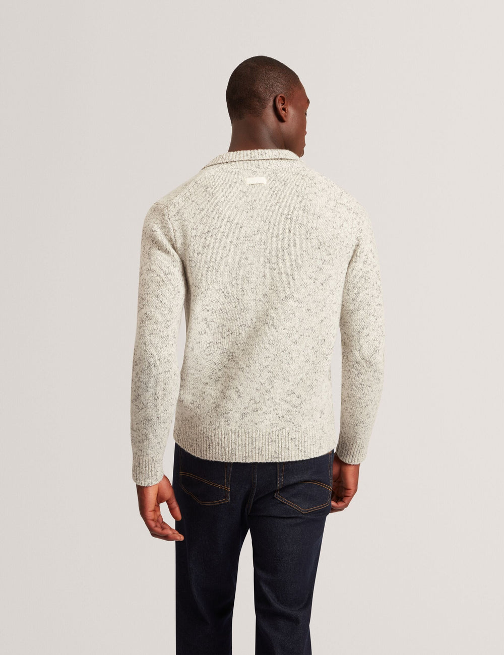 Sale|Men BERRETO Melange Knit Long Sleeve Polo Shirt - Ted Baker