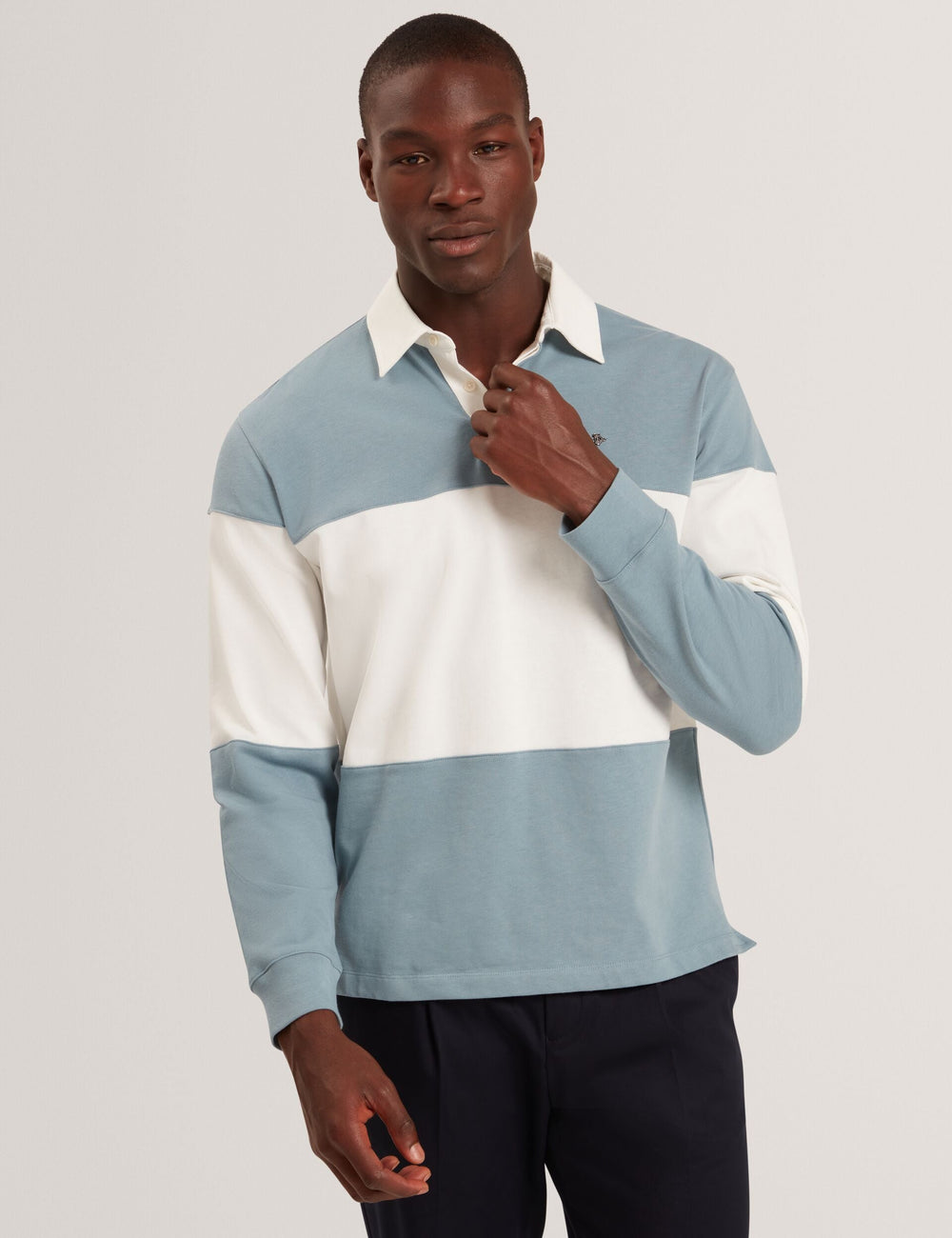 Sale|Men TRAVISS - Long Sleeve Panelled Rugby Shirt - Ted Baker