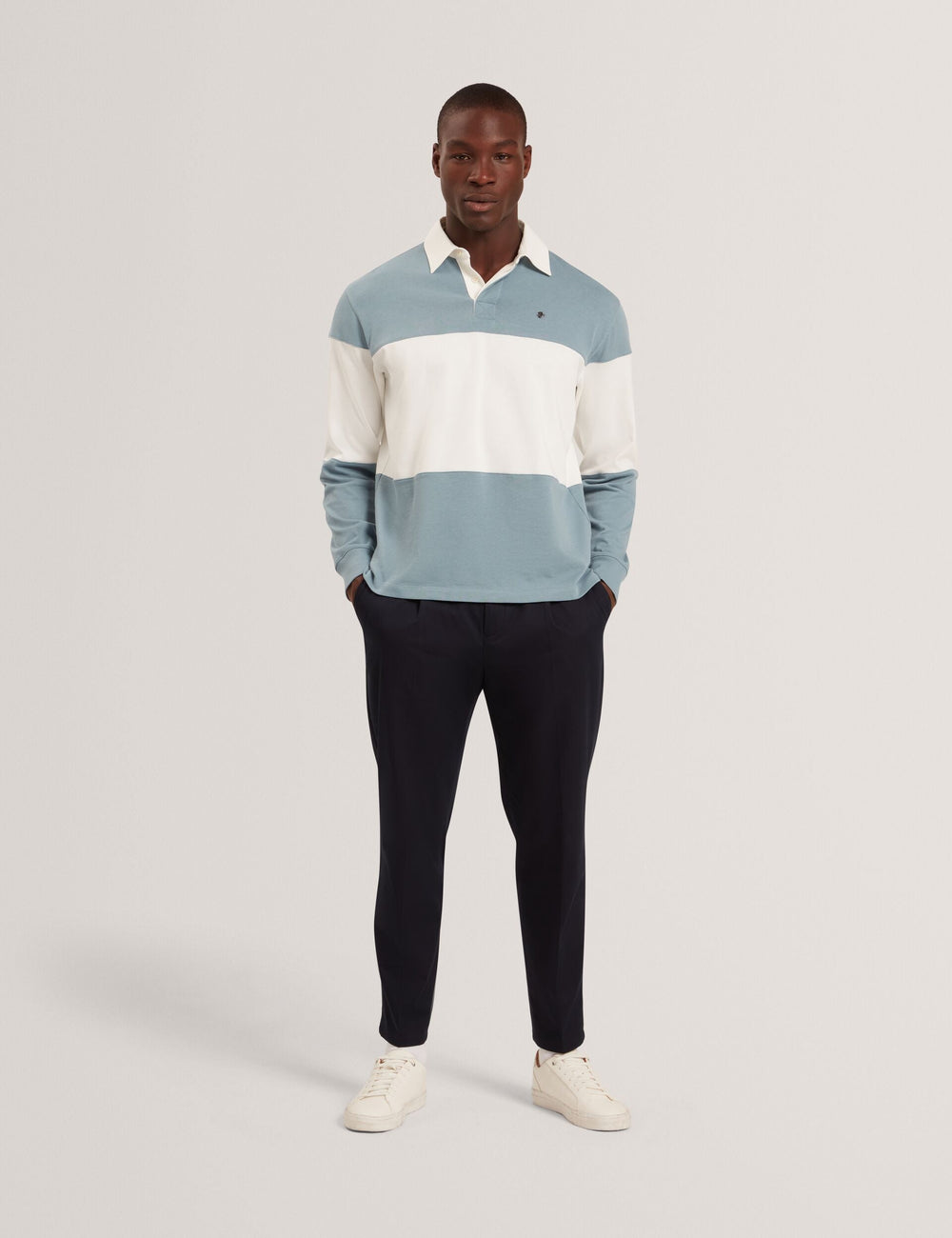 Sale|Men TRAVISS - Long Sleeve Panelled Rugby Shirt - Ted Baker