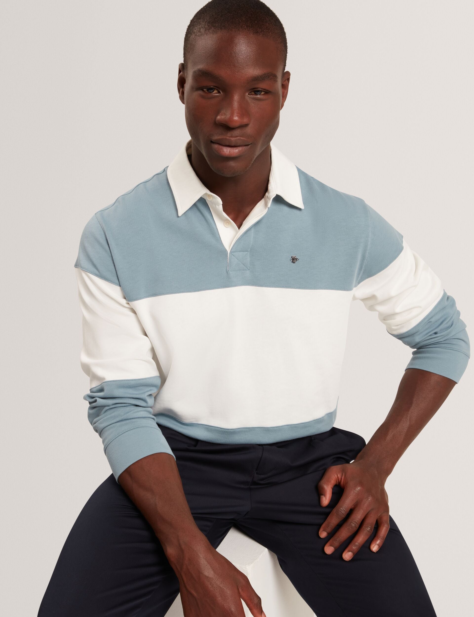 Sale|Men TRAVISS - Long Sleeve Panelled Rugby Shirt - Ted Baker