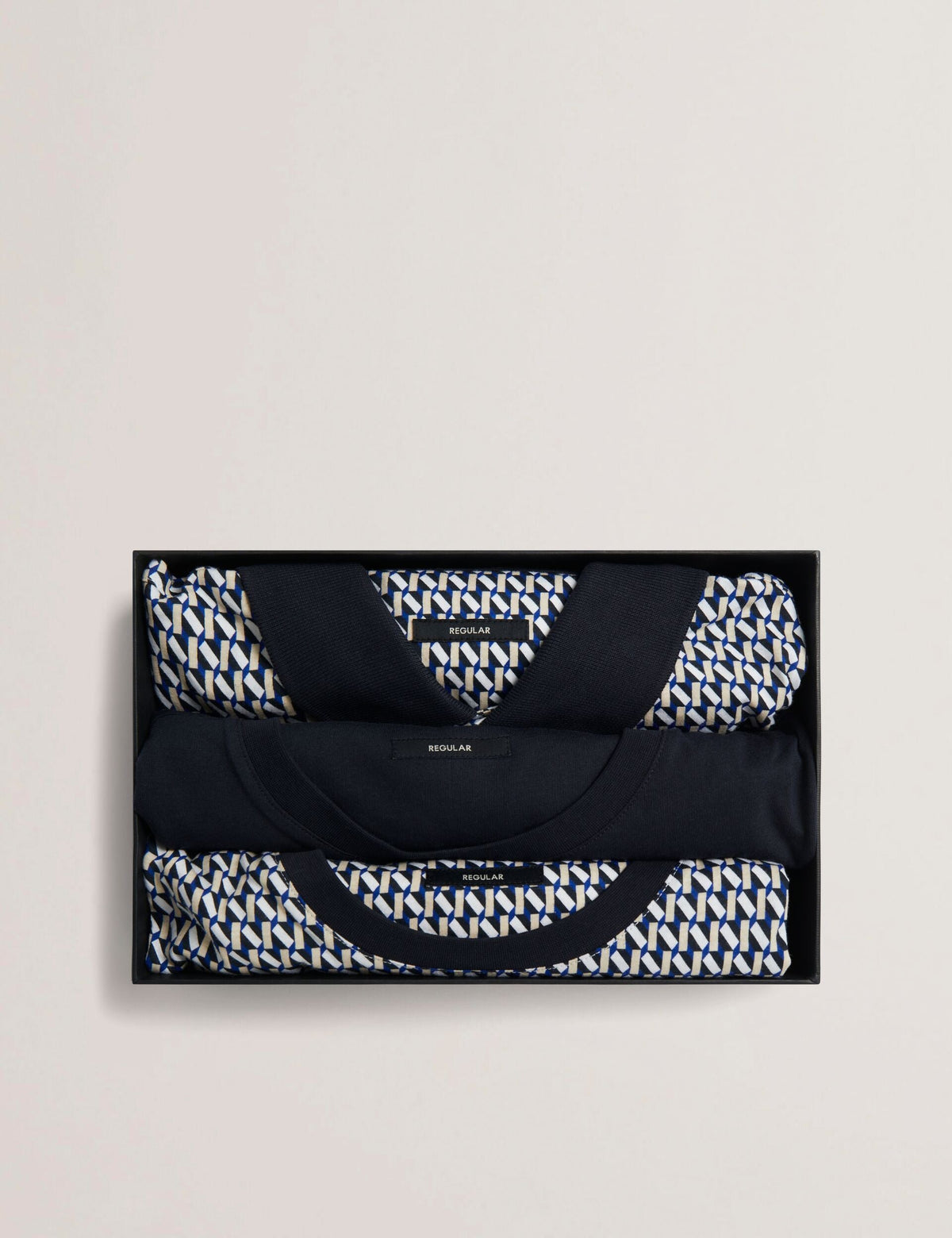 Sale|Men SANGS Geometric Jersey Top Gift Set in Navy - Ted Baker