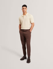 Sale|Men CAELUM Herringbone Texture Knit Short Sleeve Polo - Ted Baker