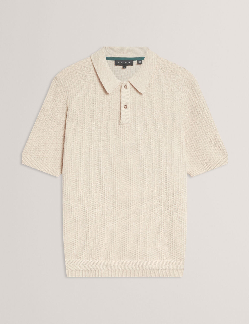 Sale|Men CAELUM Herringbone Texture Knit Short Sleeve Polo - Ted Baker