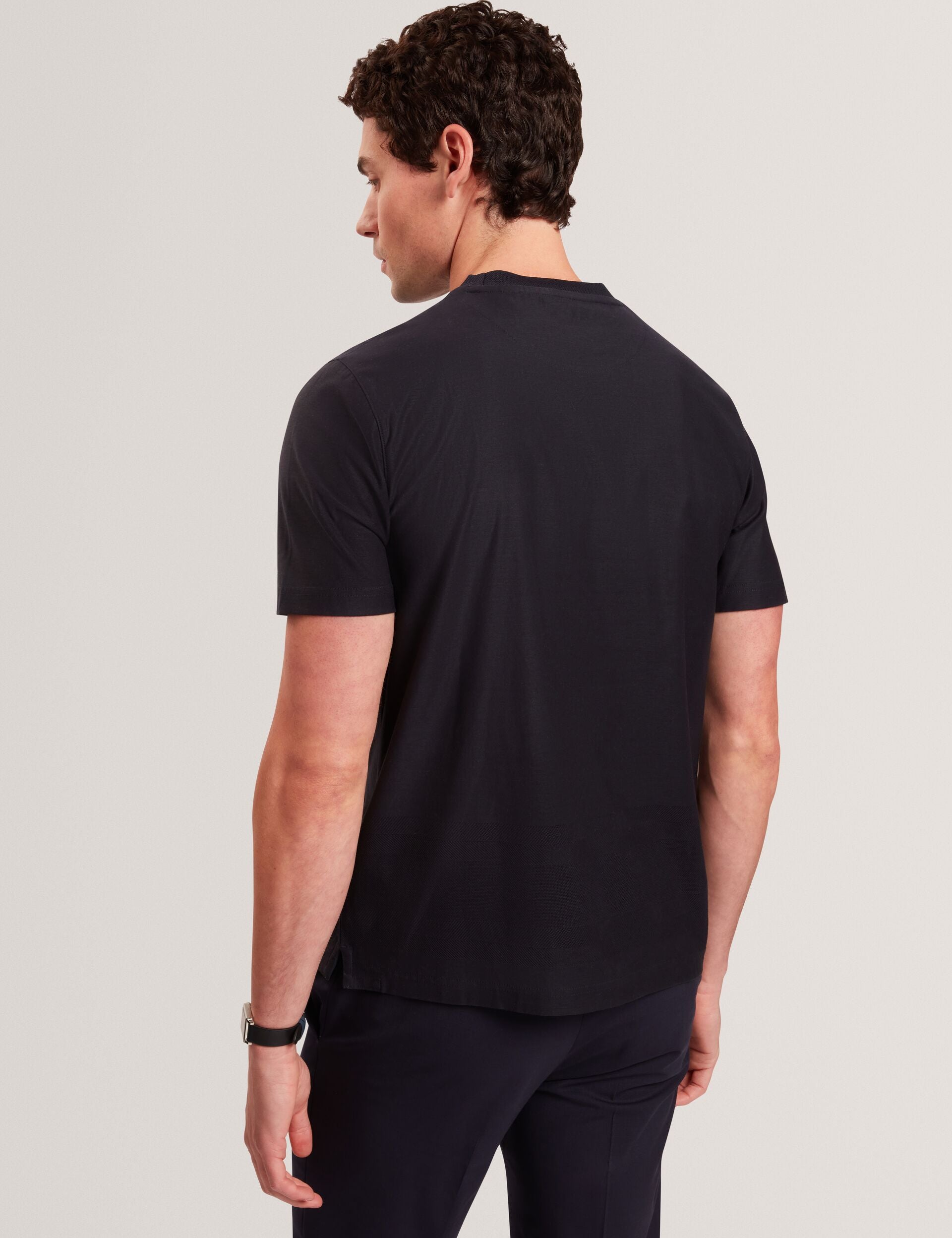 Sale|Men KAELITH Textured Panel Cotton Short Sleeve T-Shirt - Ted Baker