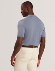 Sale|Men GIVRANS Silk Blend Knit Zip Neck Polo - Ted Baker