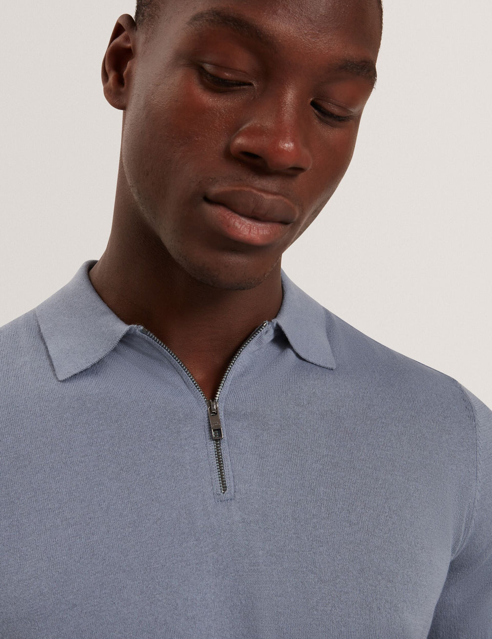 Sale|Men GIVRANS Silk Blend Knit Zip Neck Polo - Ted Baker