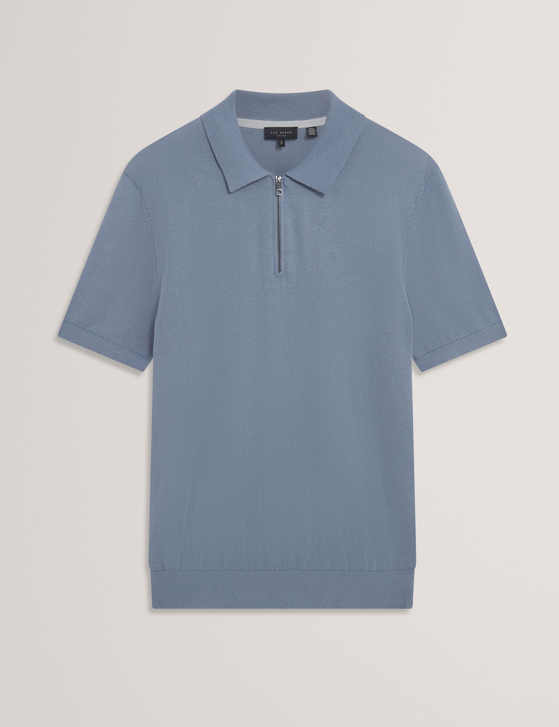 Sale|Men GIVRANS Silk Blend Knit Zip Neck Polo - Ted Baker